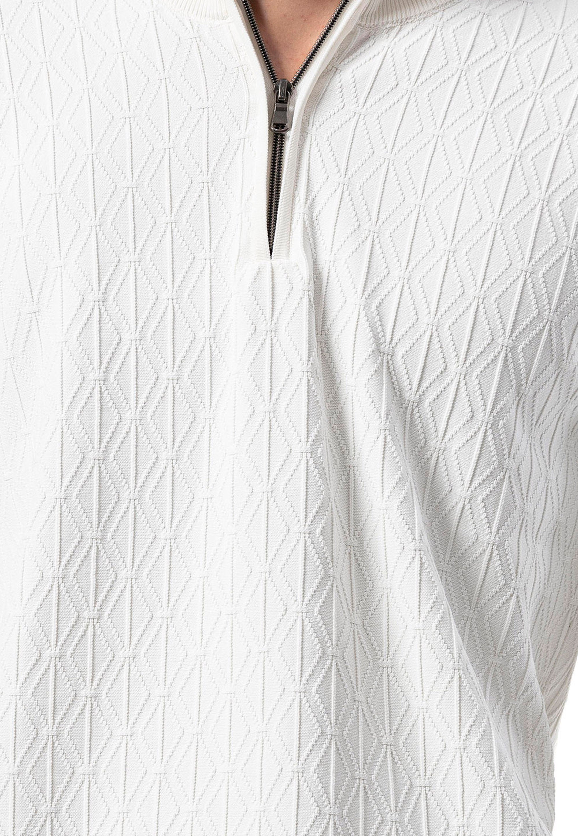 BP204 Men's Half-Zip Patterned Knit Sweater