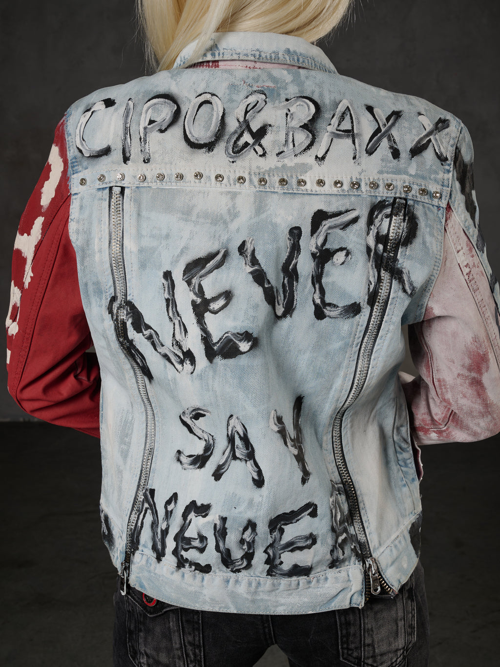 WJ162 Women's Ice Blue Printed Denim Jacket