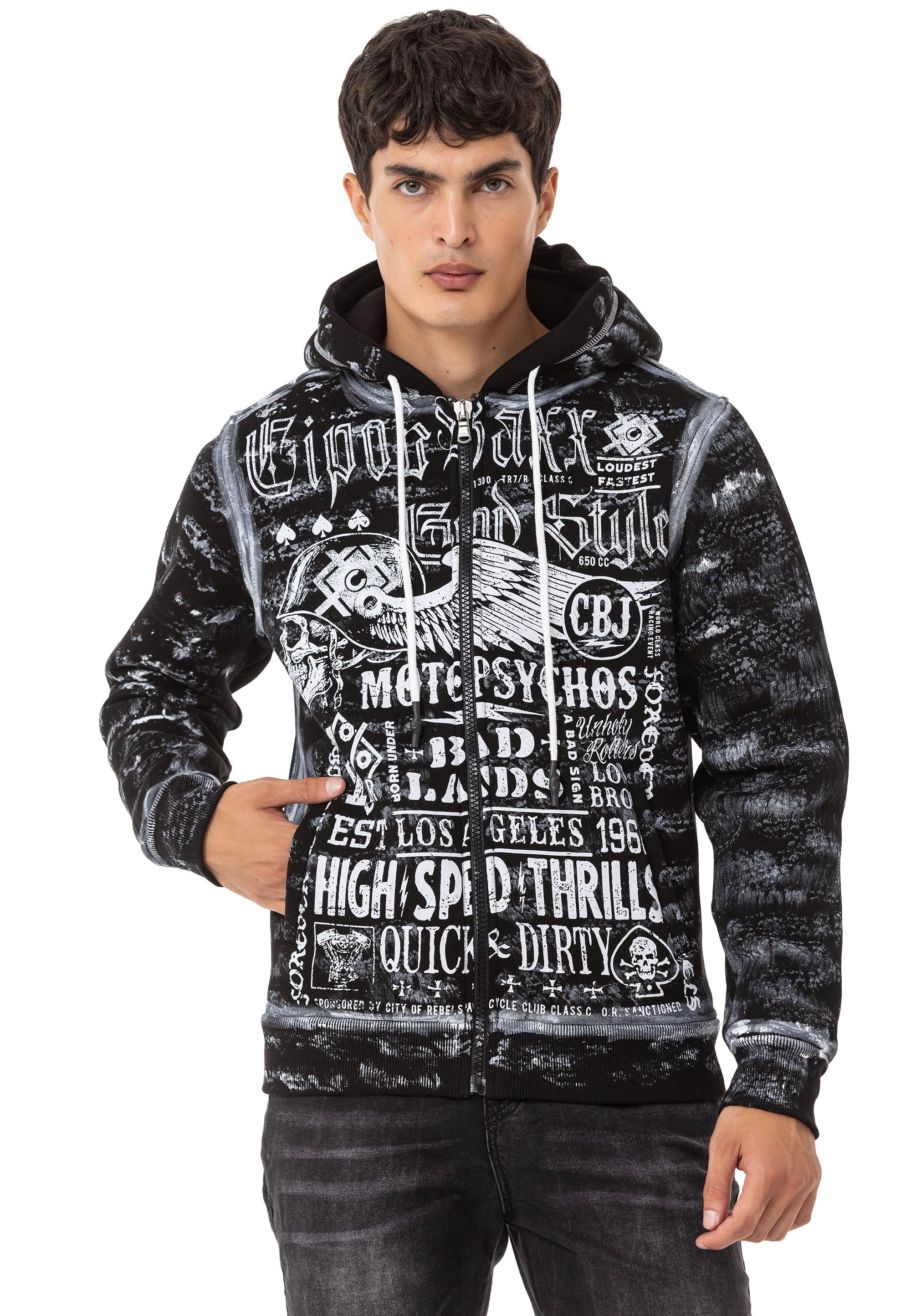 CL544 Men's Zip Hooded Sweatshirt – Zip-Up Hoodie, Everyday Sport Relaxed Fit