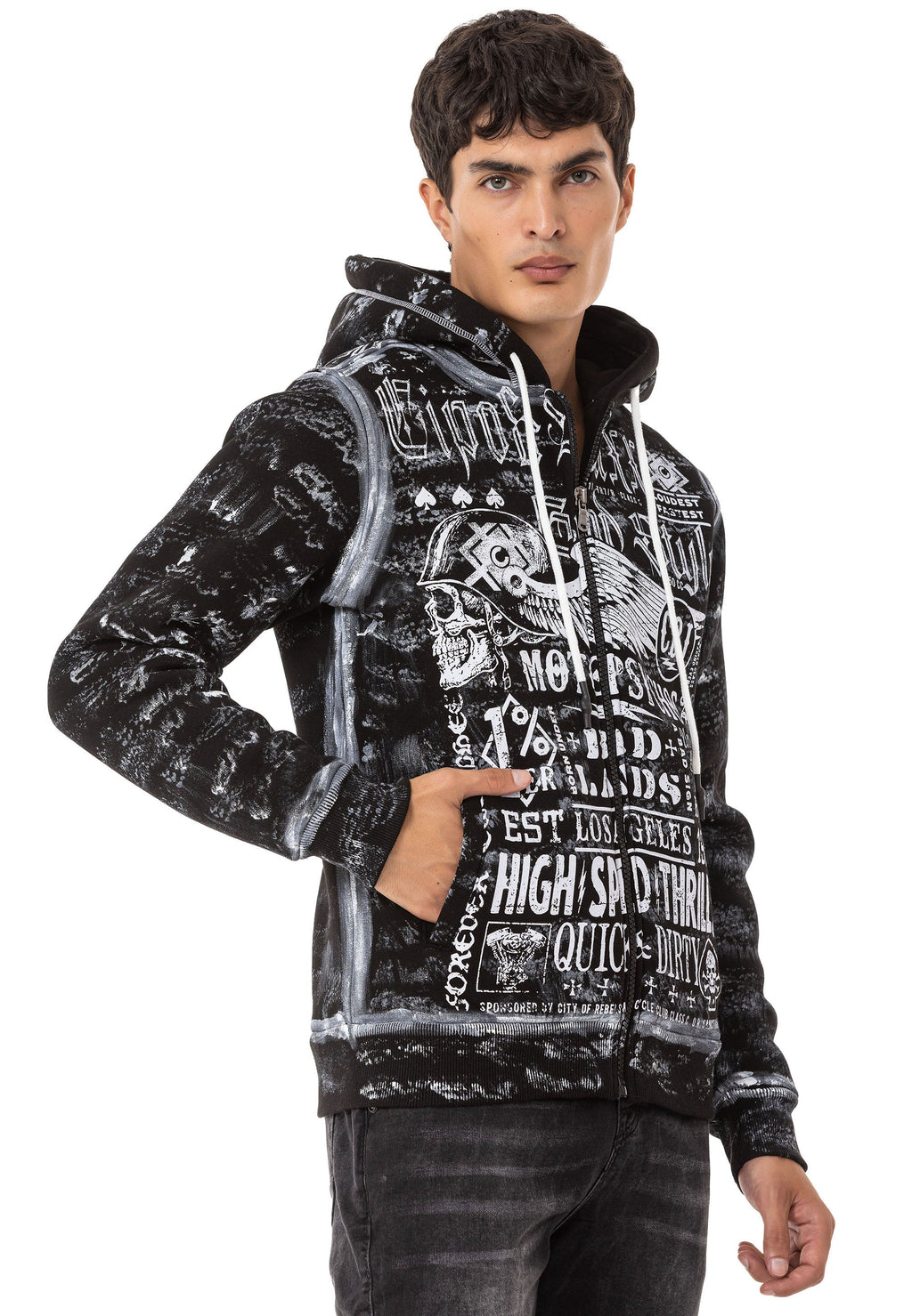 CL544 Men's Zip Hooded Sweatshirt – Zip-Up Hoodie, Everyday Sport Relaxed Fit