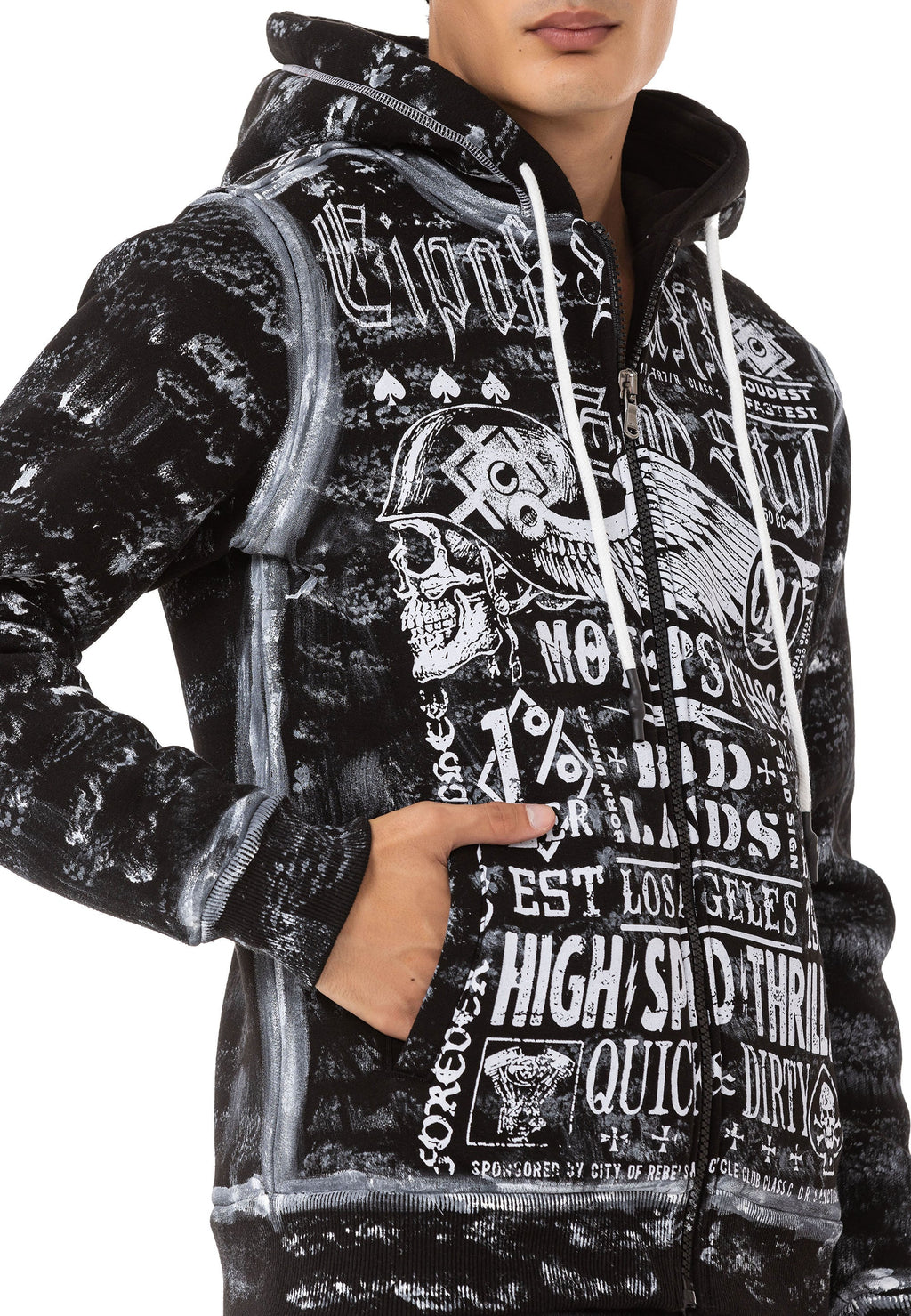 CL544 Men's Zip Hooded Sweatshirt – Zip-Up Hoodie, Everyday Sport Relaxed Fit