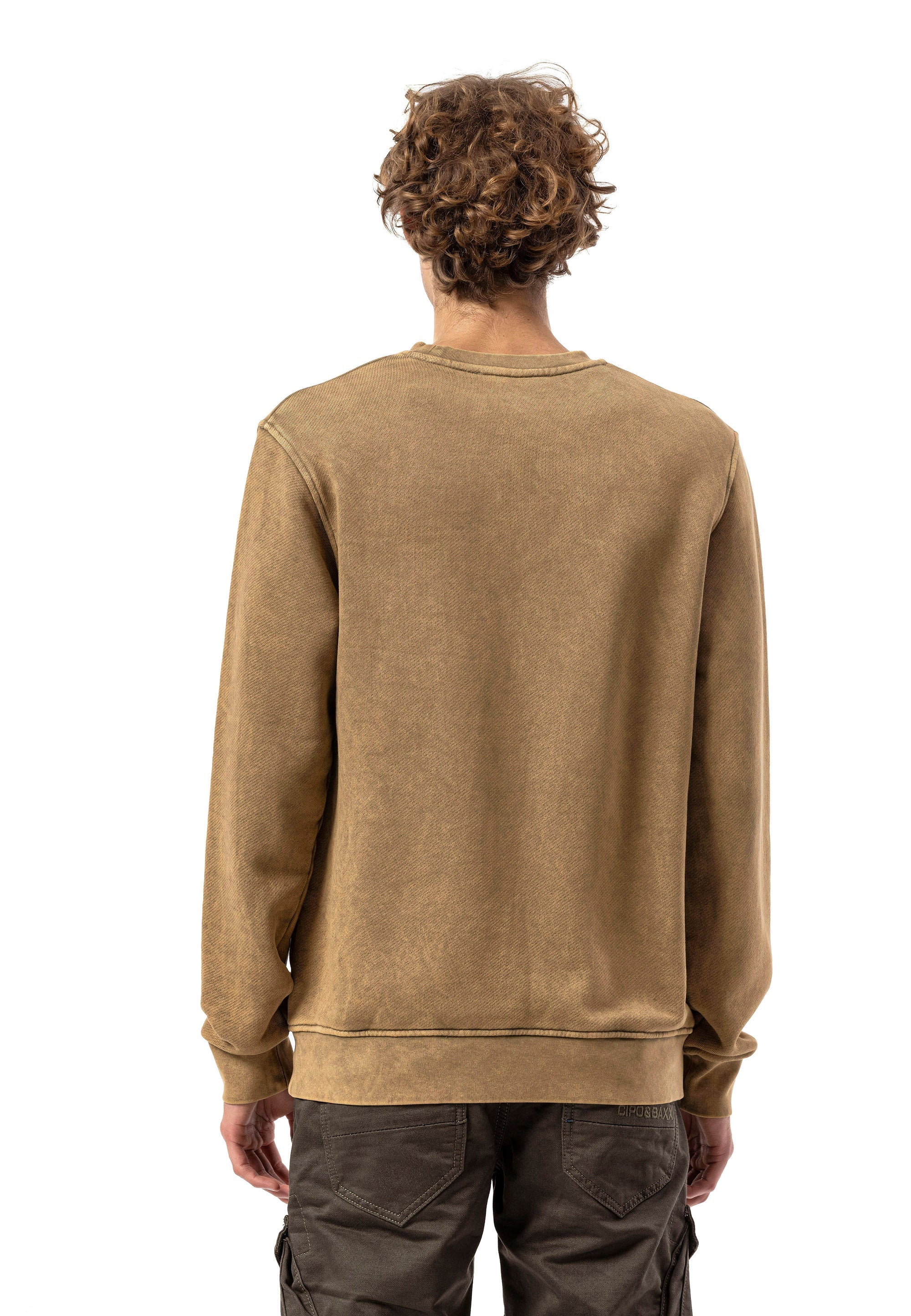 CL595 Men's Sweatshirt – Washed Look, Crew Neck