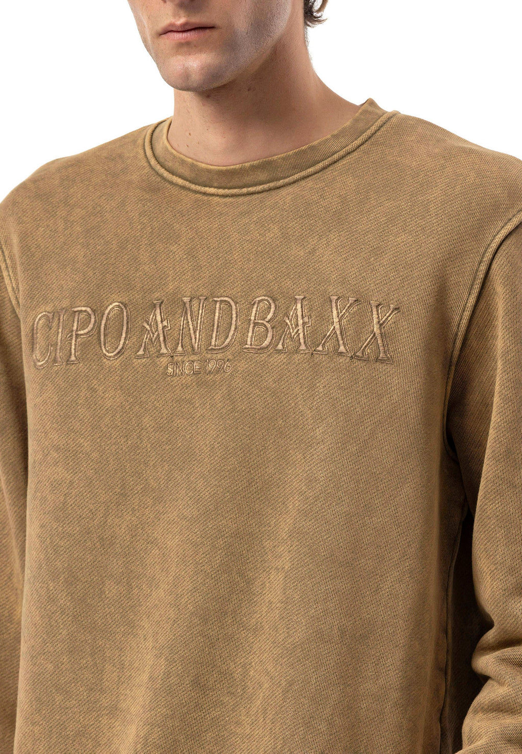 CL595 Men's Sweatshirt – Washed Look, Crew Neck