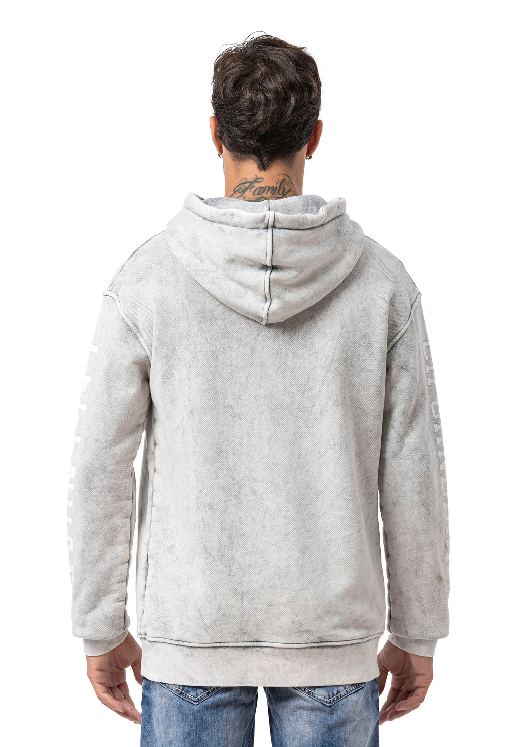 CL597 Printed Kangaroo Pocket Men's Hooded Sweatshirt