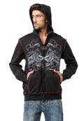 CL598 Men's Hooded Sweatshirt – Eagle Print & CHROME BLACK 1996 Rock Style Streetwear