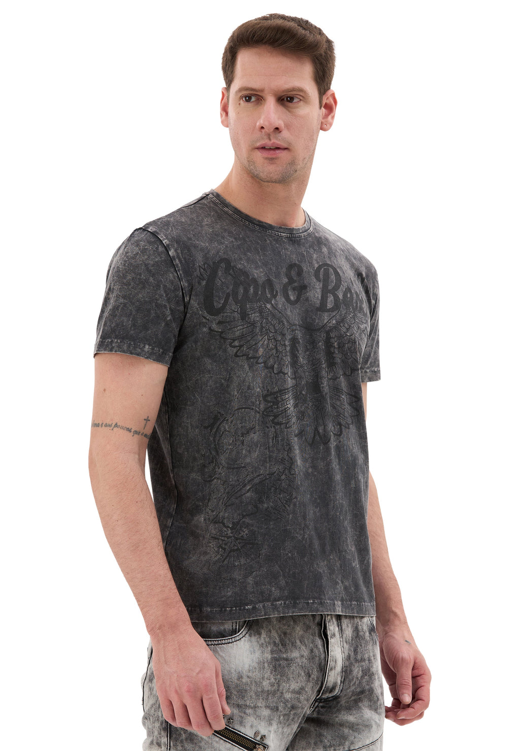 CT833 Men's Vintage Eagle Print T-Shirt