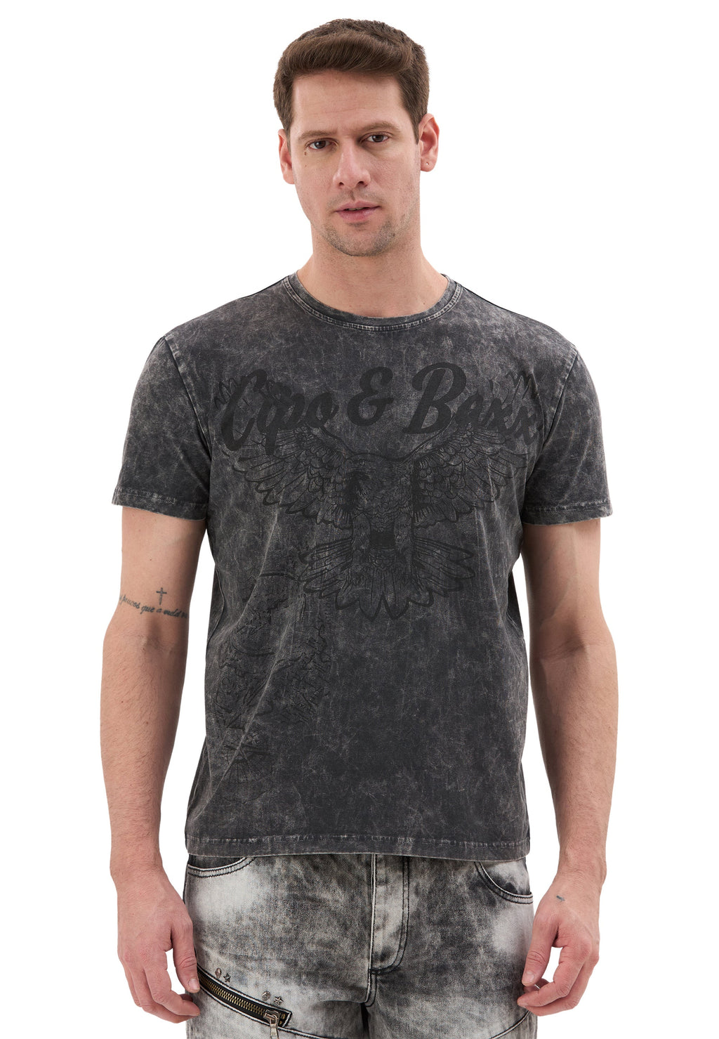 CT833 Men's Vintage Eagle Print T-Shirt