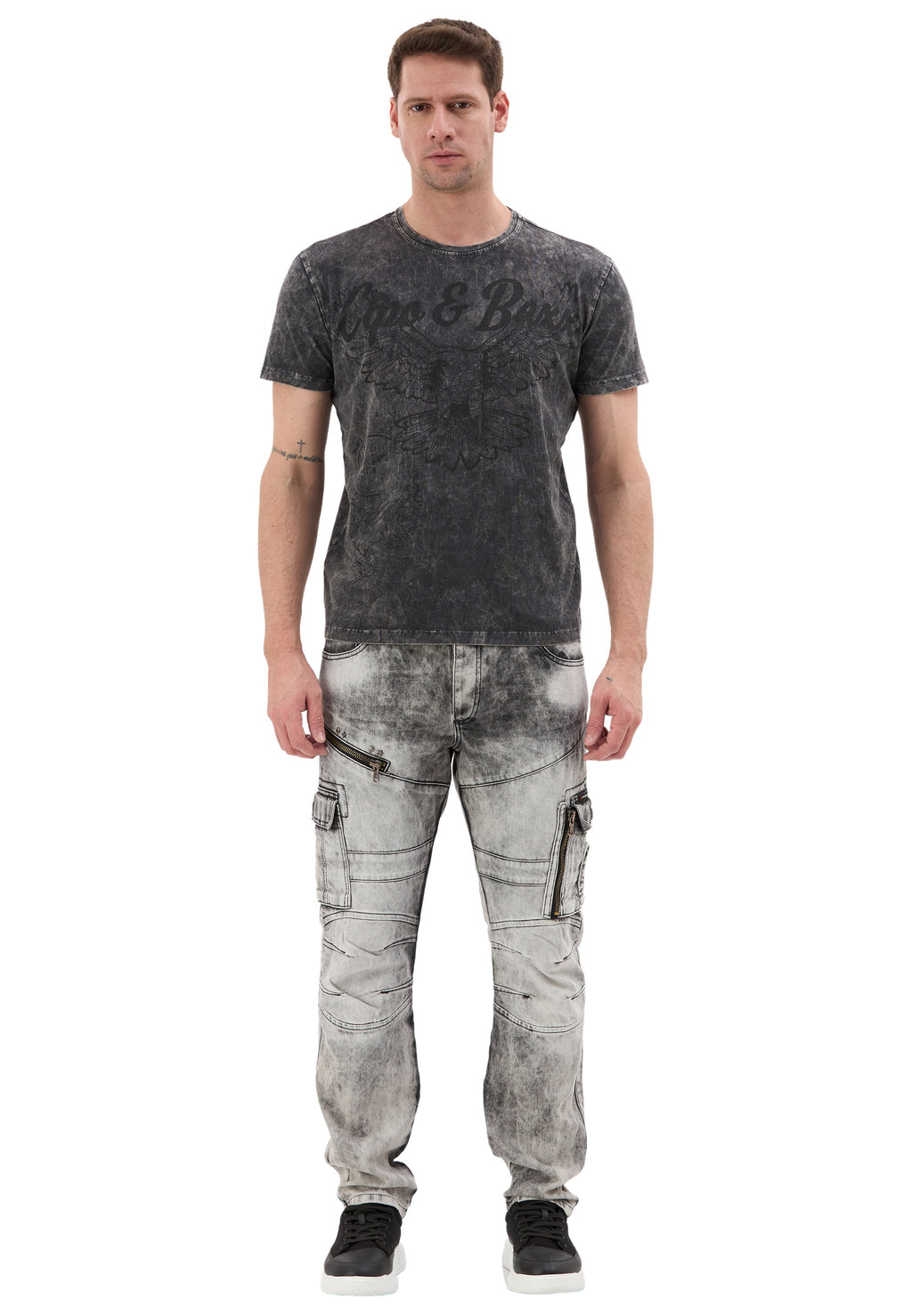 CT833 Men's Vintage Eagle Print T-Shirt