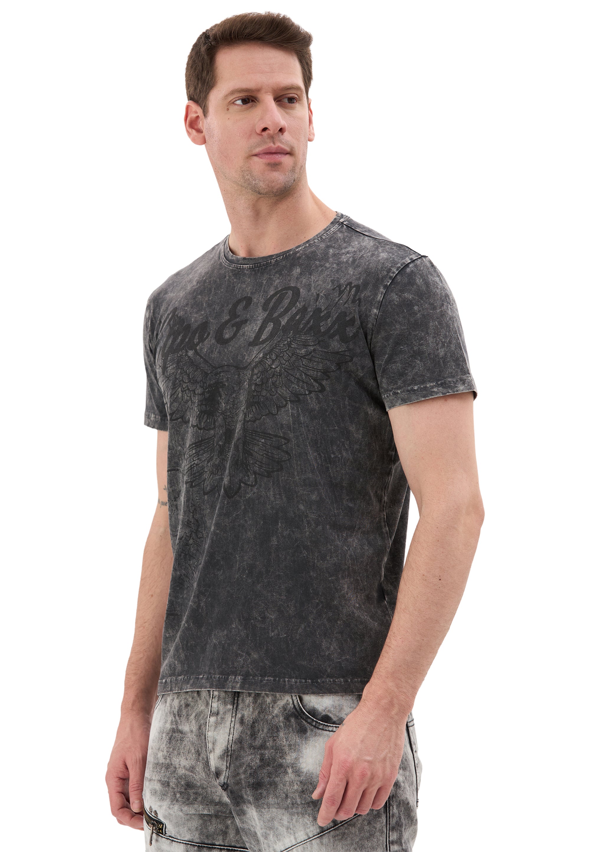 CT833 Men's Vintage Eagle Print T-Shirt