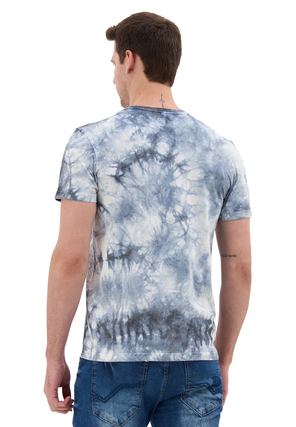 CT864 Tie-Dye Pattern Crew Neck Regular Fit Short Sleeve Men's T-Shirt