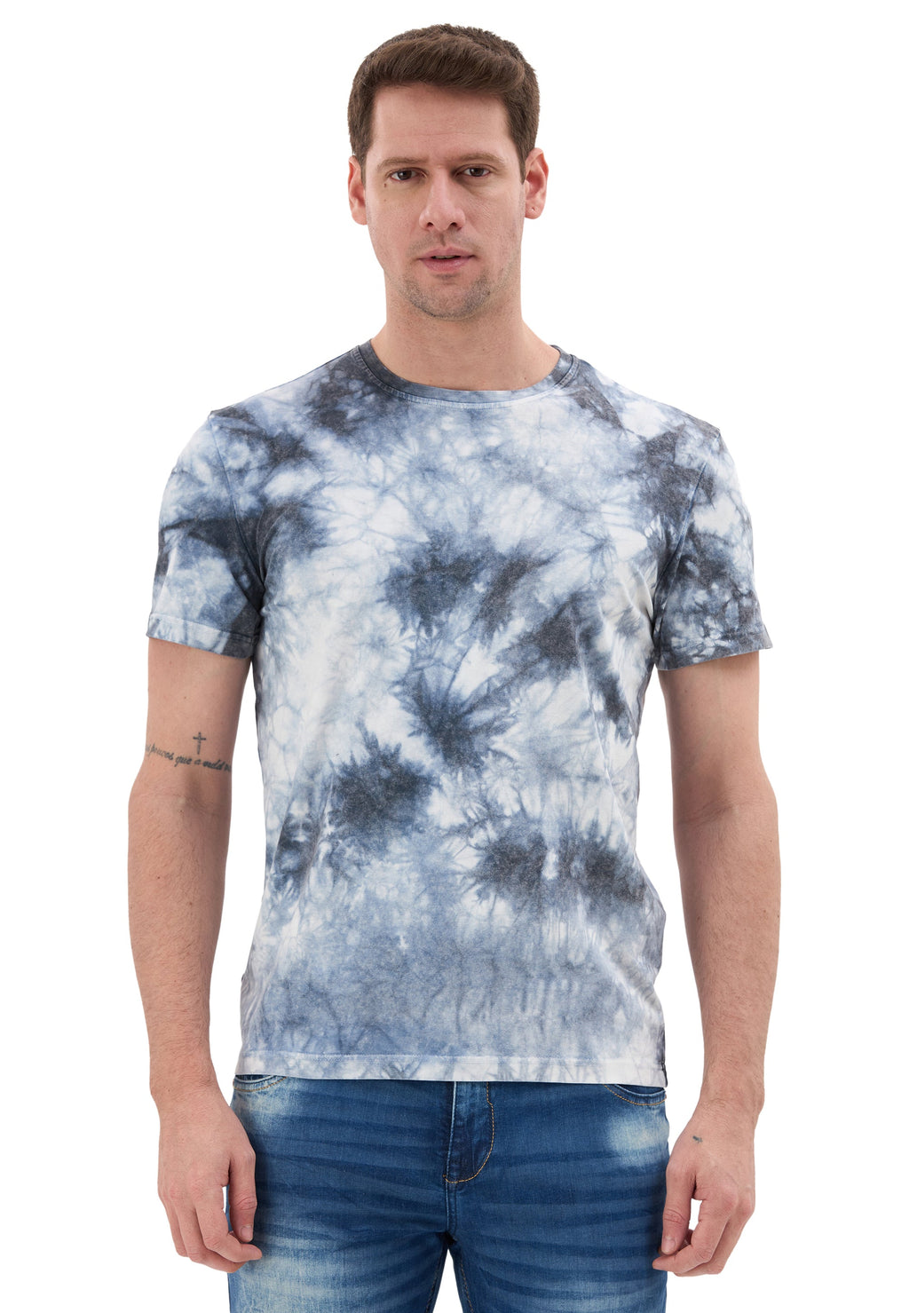 CT864 Tie-Dye Pattern Crew Neck Regular Fit Short Sleeve Men's T-Shirt