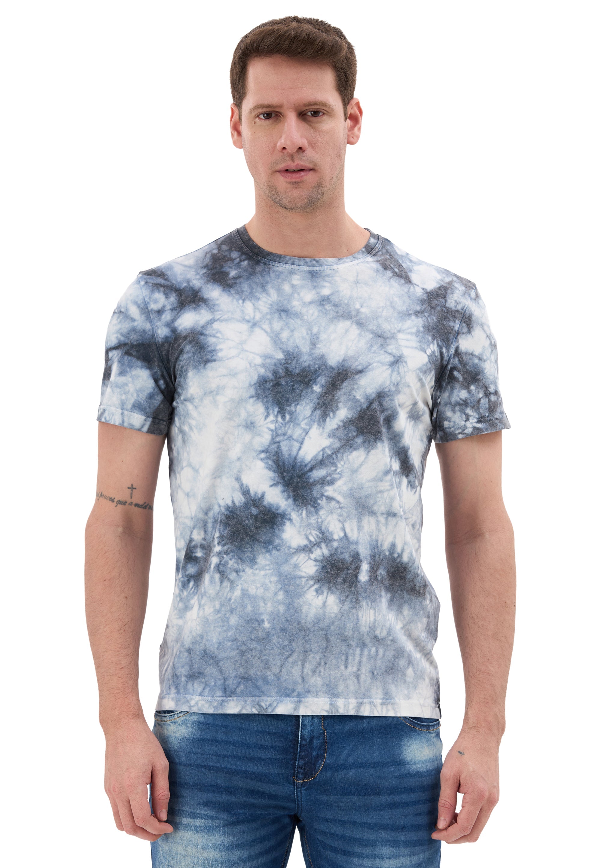 CT864 Tie-Dye Pattern Crew Neck Regular Fit Short Sleeve Men's T-Shirt