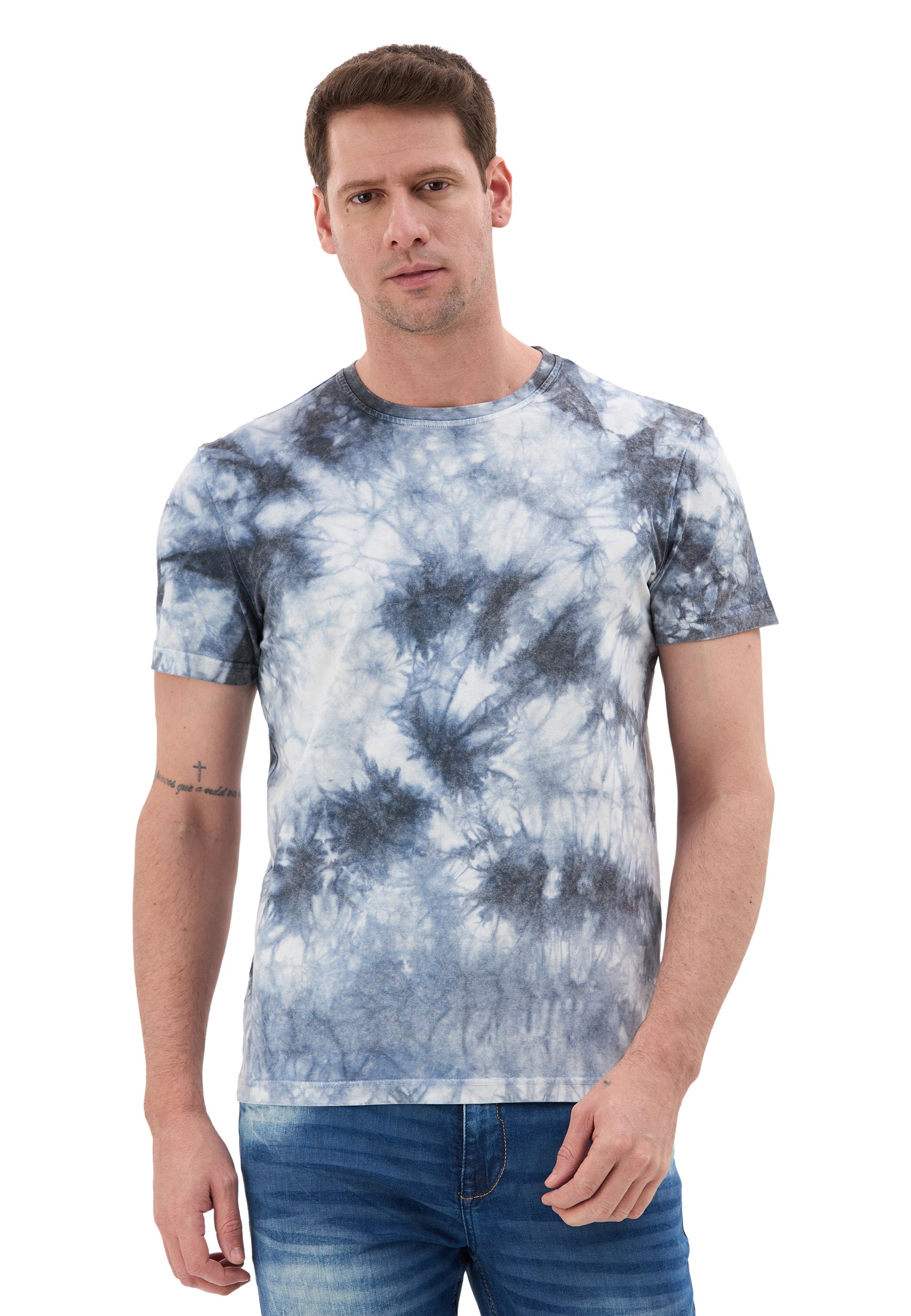 CT864 Tie-Dye Pattern Crew Neck Regular Fit Short Sleeve Men's T-Shirt