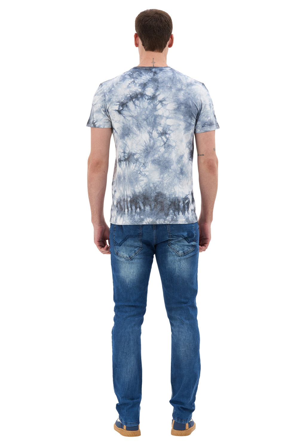 CT864 Tie-Dye Pattern Crew Neck Regular Fit Short Sleeve Men's T-Shirt