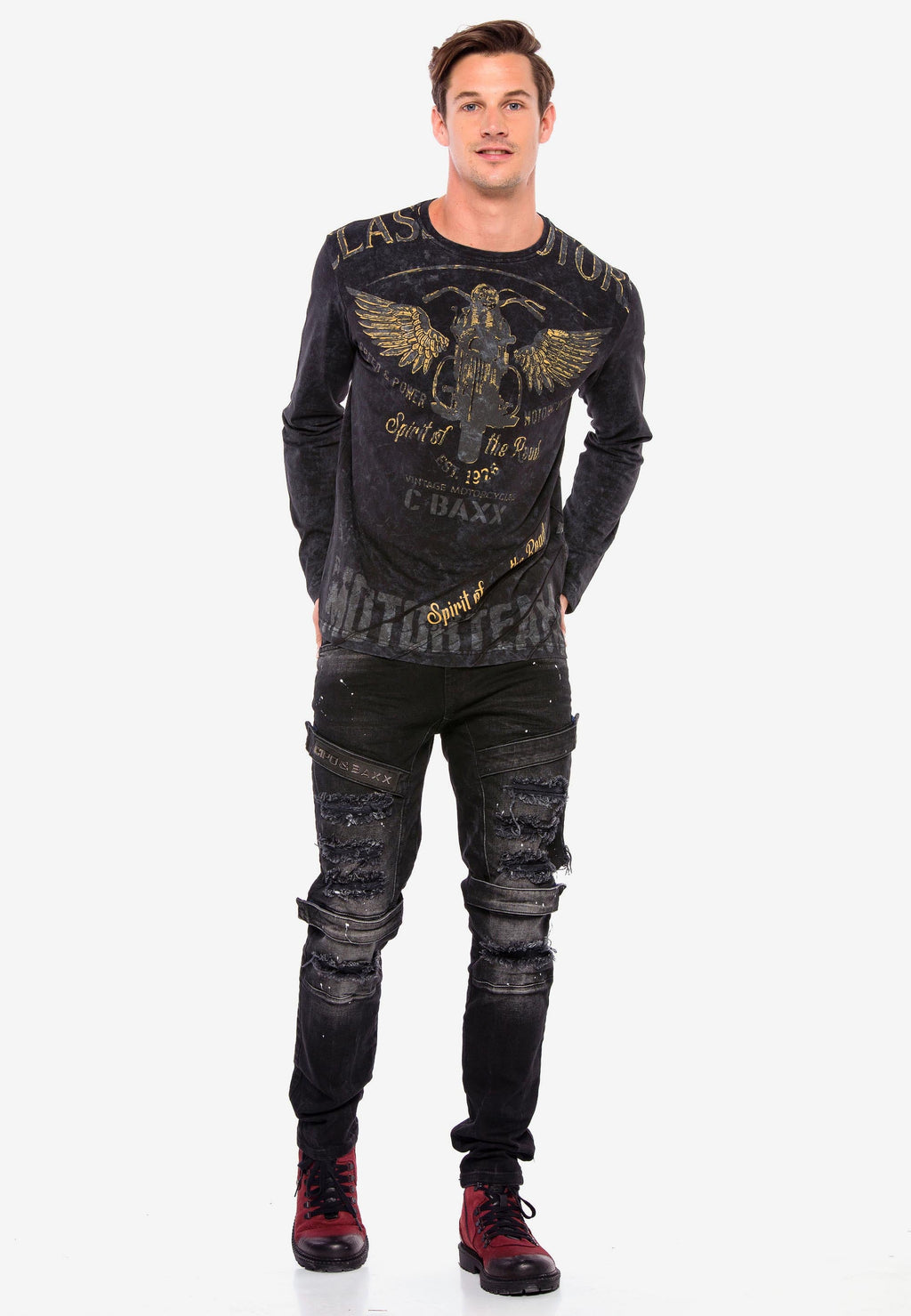 CL348 Men's Long Sleeve T-Shirt – Modern Fit, Premium Cotton Basic