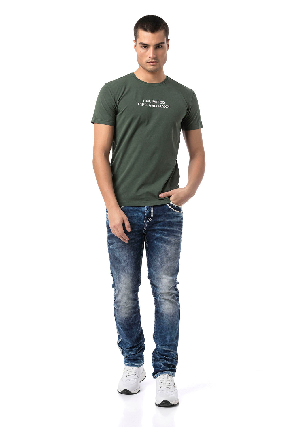 CT827 Men's Regular Fit Printed Cotton T-Shirt