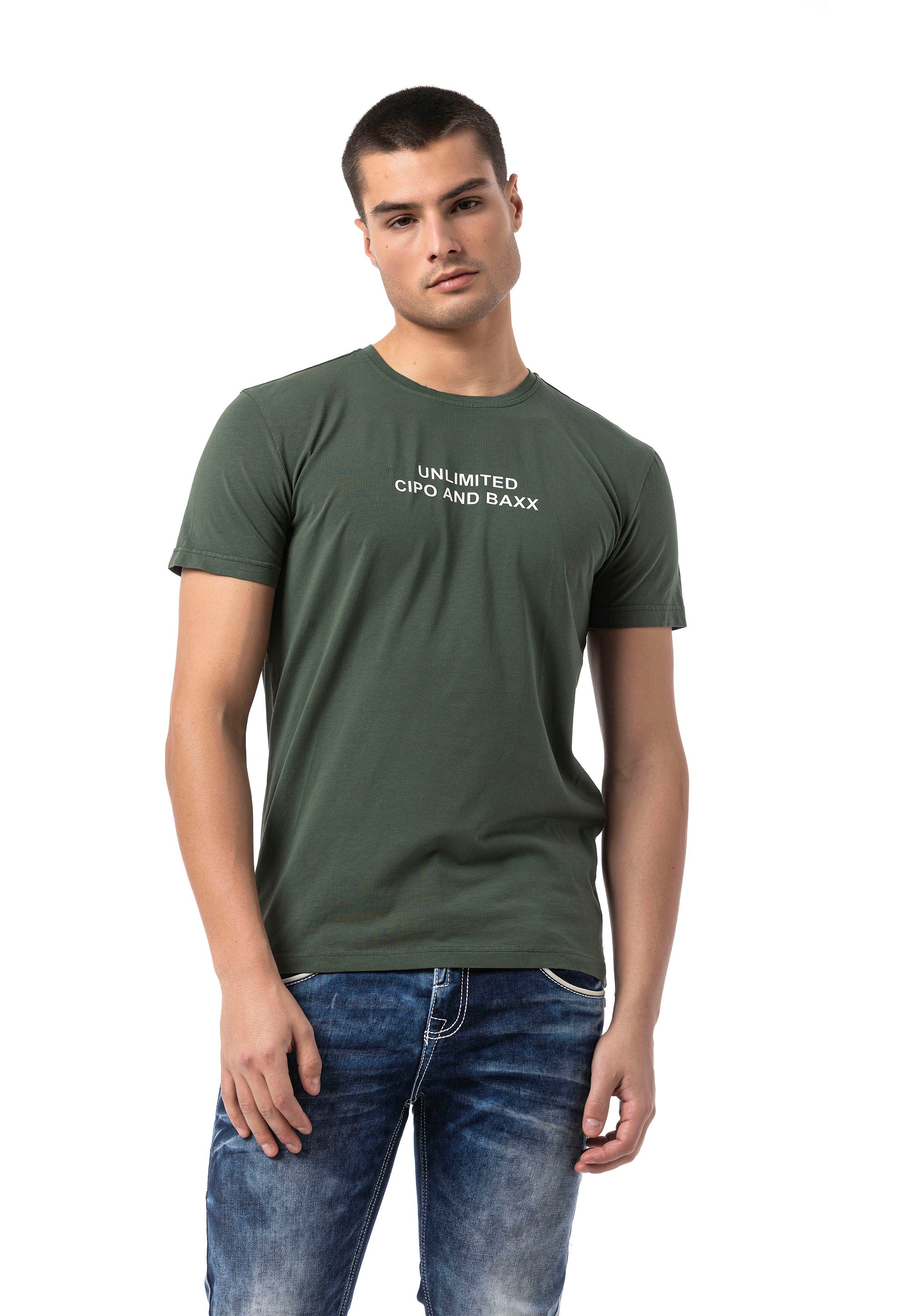 CT827 Men's Regular Fit Printed Cotton T-Shirt