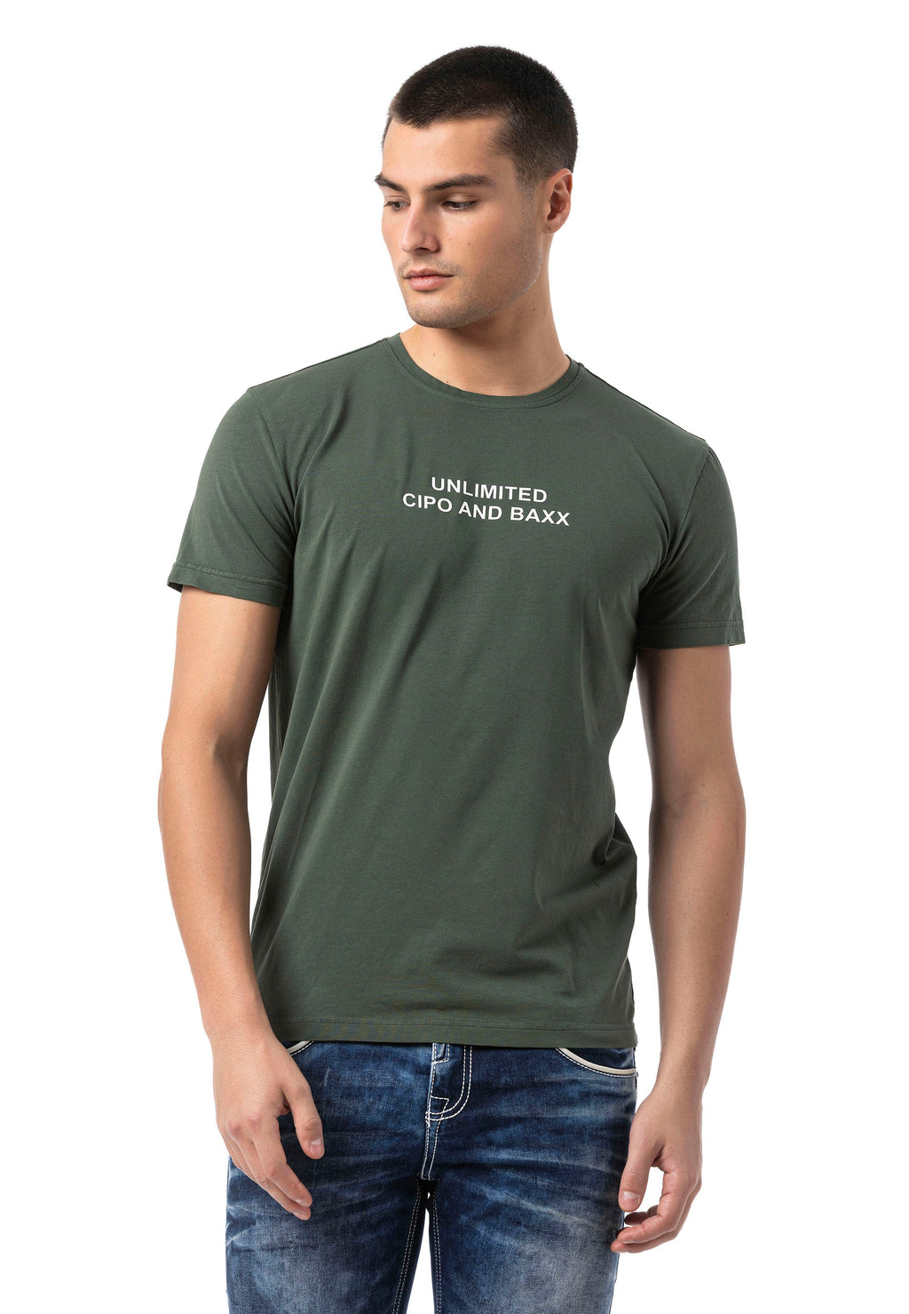 CT827 Men's Regular Fit Printed Cotton T-Shirt