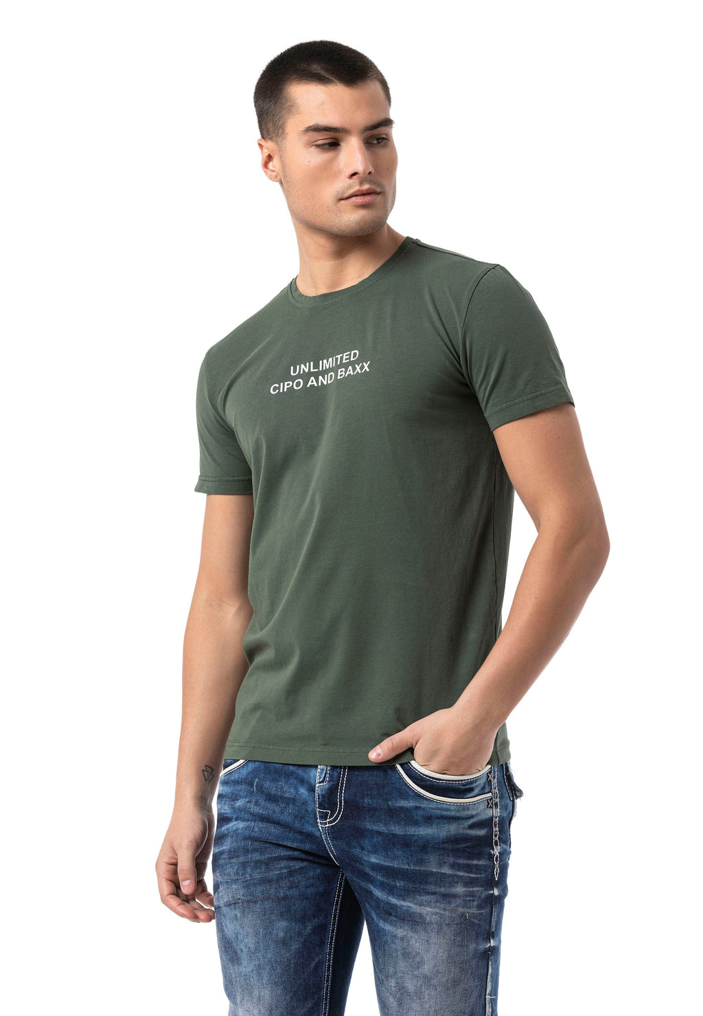 CT827 Men's Regular Fit Printed Cotton T-Shirt