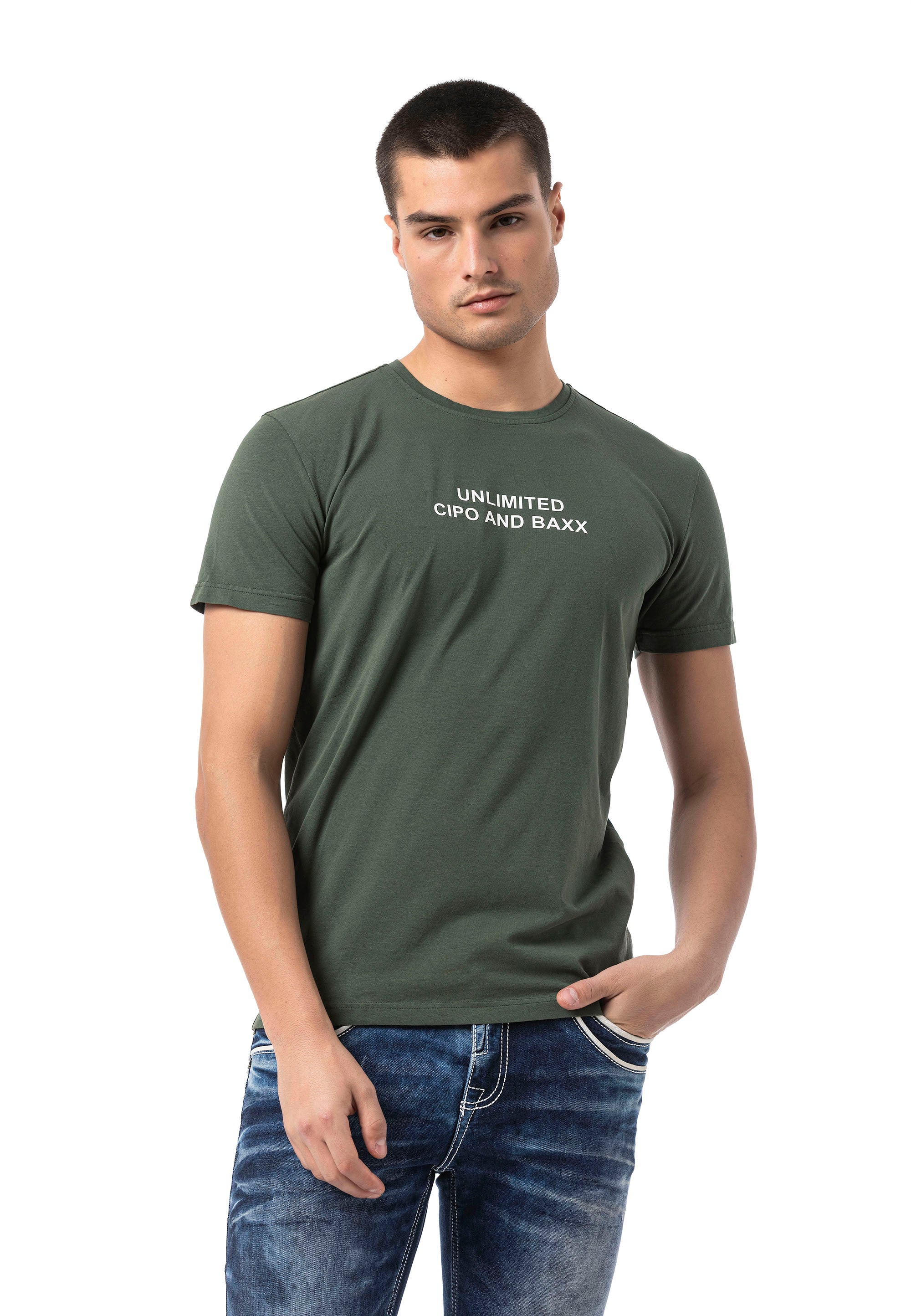 CT827 Men's Regular Fit Printed Cotton T-Shirt