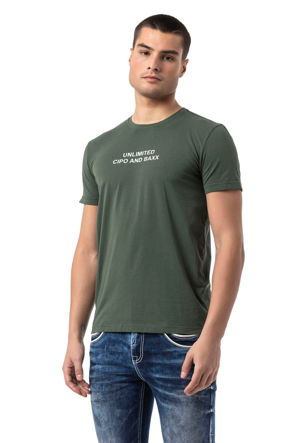 CT827 Men's Regular Fit Printed Cotton T-Shirt