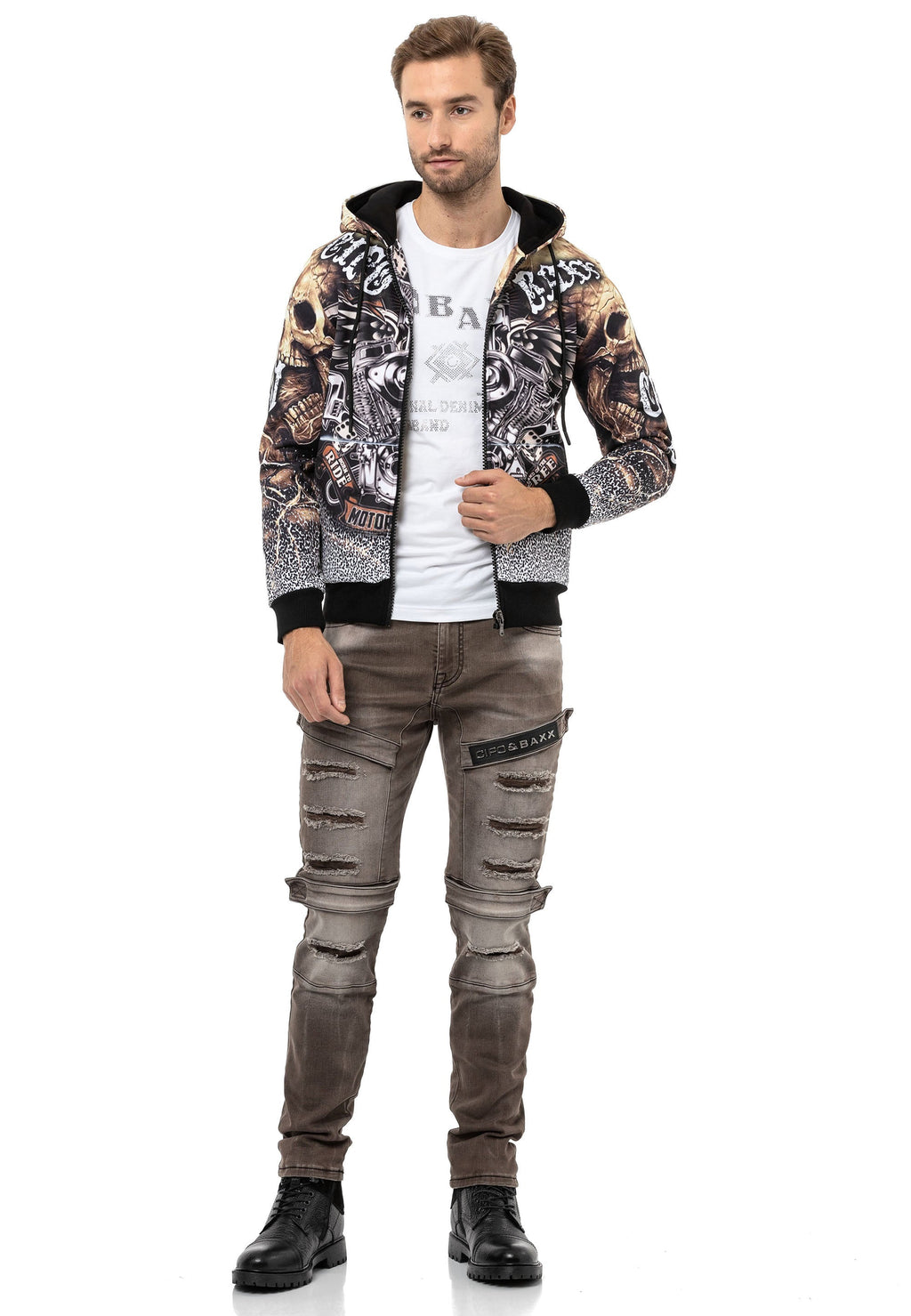 CL550 Men's Zip Hooded Sweatshirt – Zip-Up Hoodie, Everyday Sport Relaxed Fit