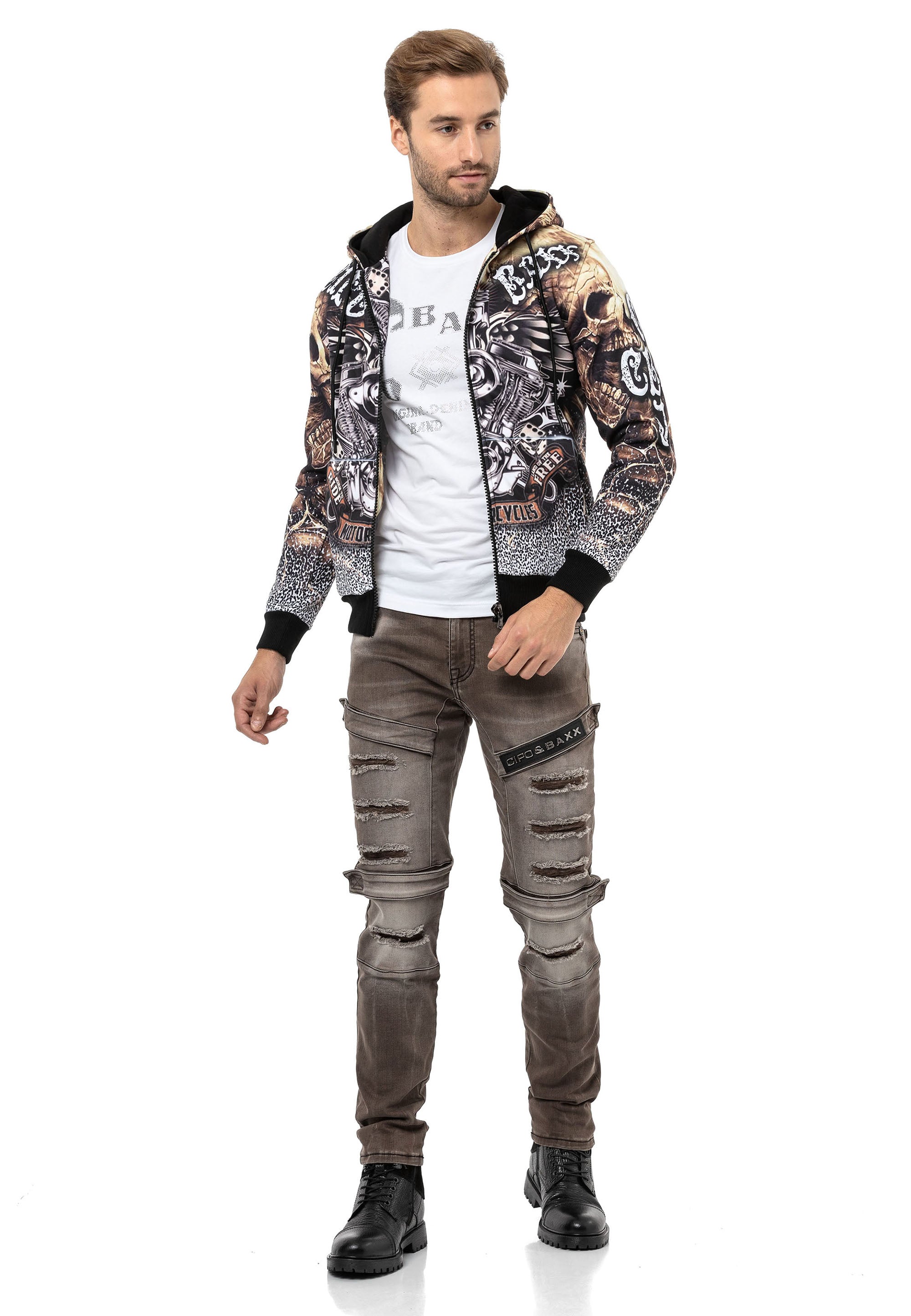 CL550 Men's Zip Hooded Sweatshirt – Zip-Up Hoodie, Everyday Sport Relaxed Fit