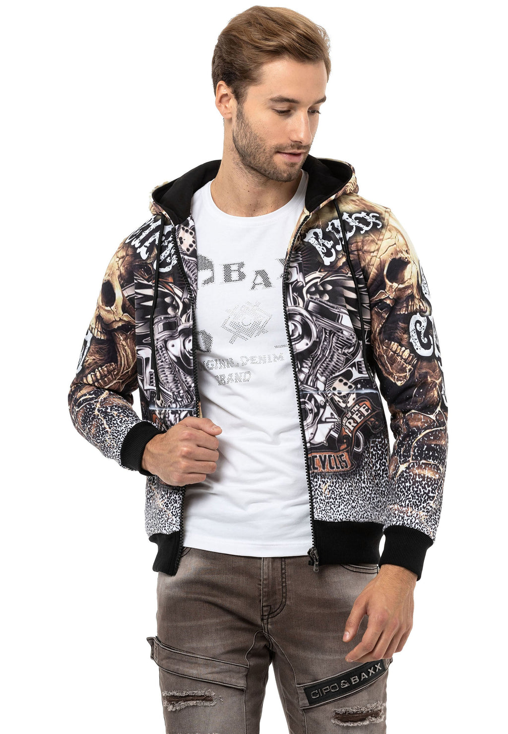 CL550 Men's Zip Hooded Sweatshirt – Zip-Up Hoodie, Everyday Sport Relaxed Fit