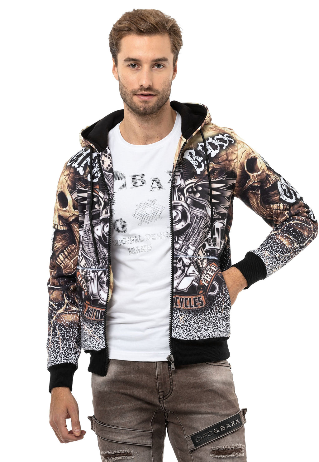 CL550 Men's Zip Hooded Sweatshirt – Zip-Up Hoodie, Everyday Sport Relaxed Fit