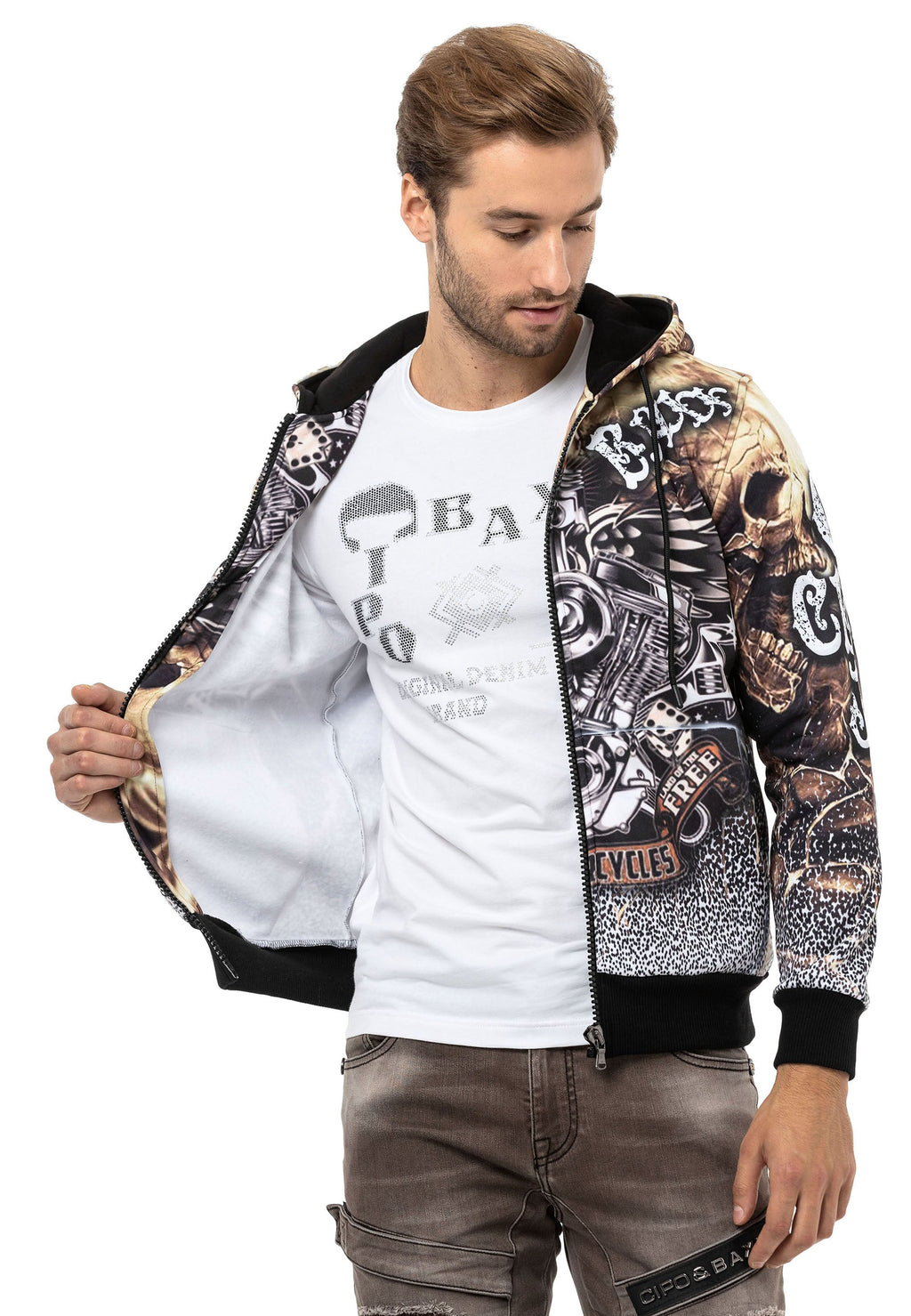 CL550 Men's Zip Hooded Sweatshirt – Zip-Up Hoodie, Everyday Sport Relaxed Fit