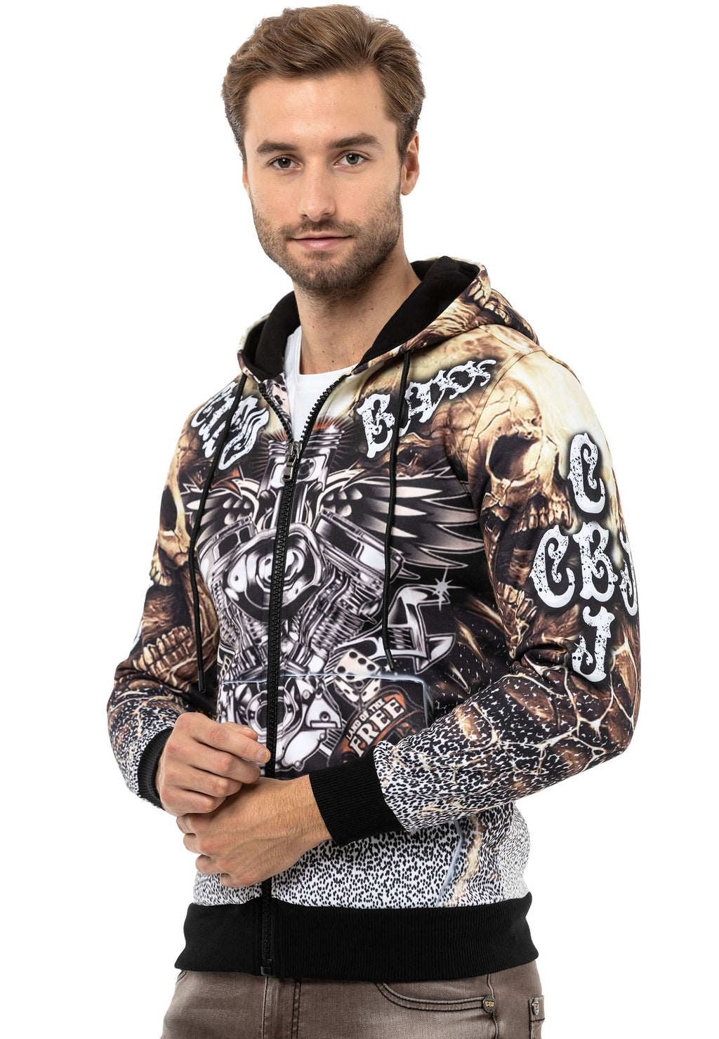 CL550 Men's Zip Hooded Sweatshirt – Zip-Up Hoodie, Everyday Sport Relaxed Fit