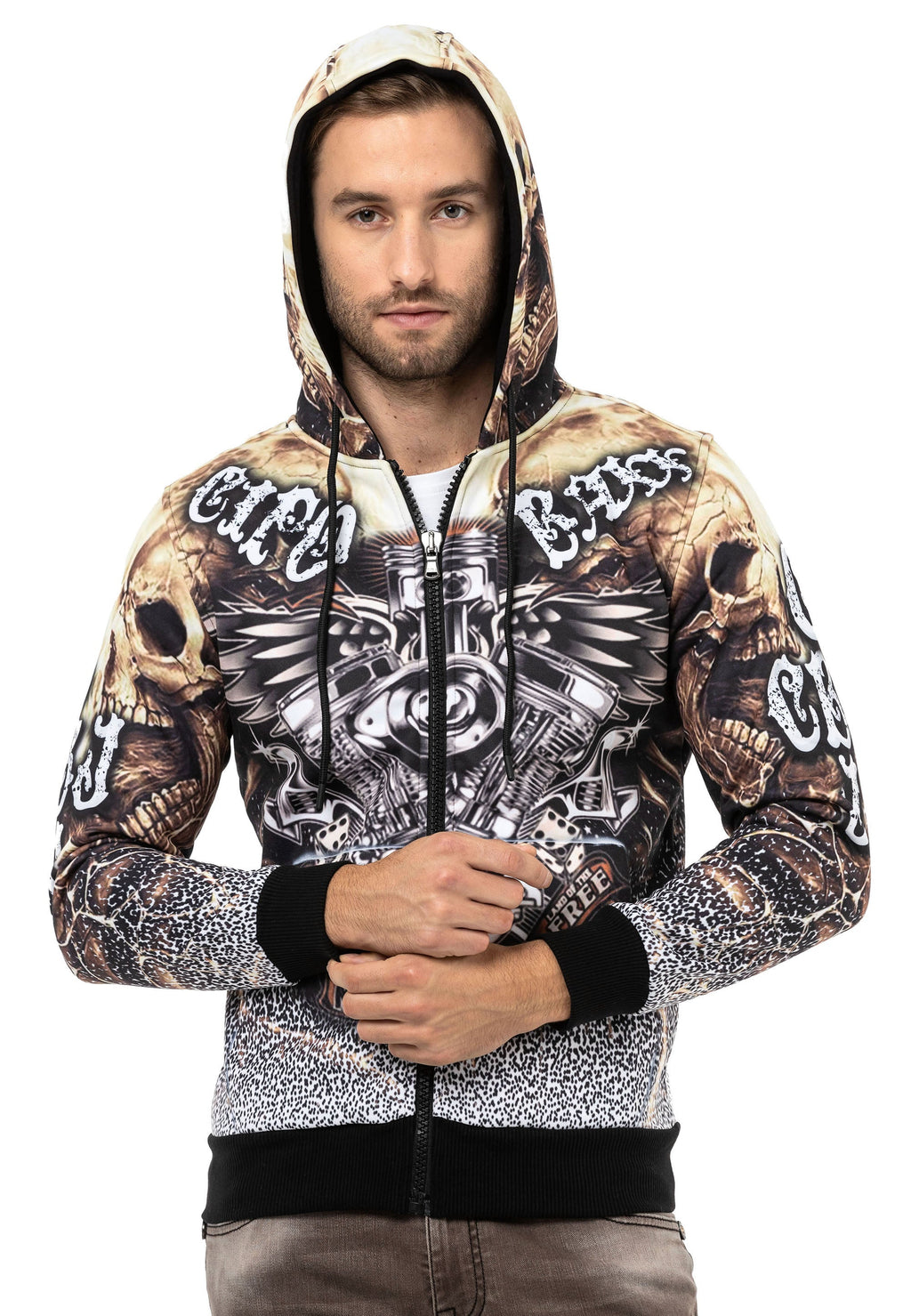 CL550 Men's Zip Hooded Sweatshirt – Zip-Up Hoodie, Everyday Sport Relaxed Fit