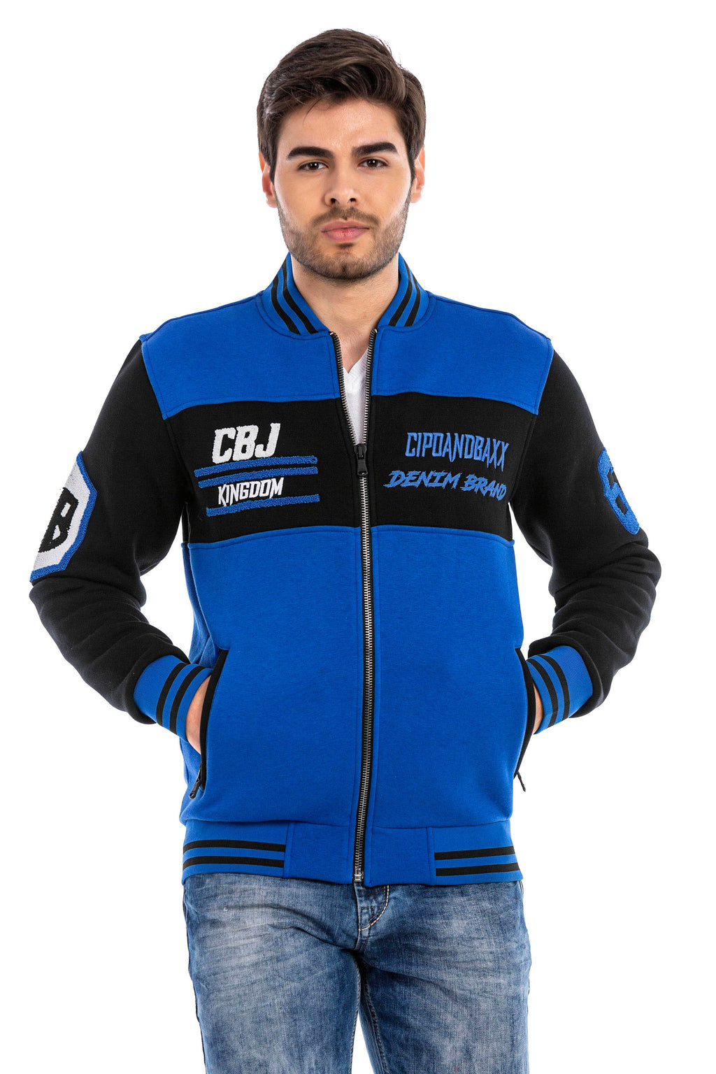 CL500 Men's Wool Varsity Jacket – Slim Fit, Buttoned, Stylish Winter Design
