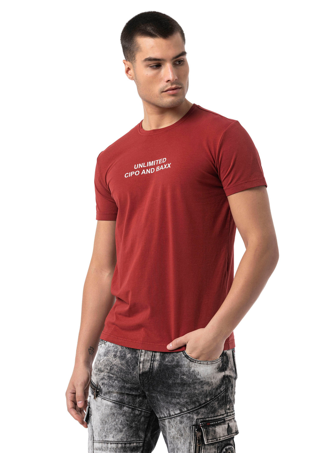 CT827 Men's Regular Fit Printed Cotton T-Shirt