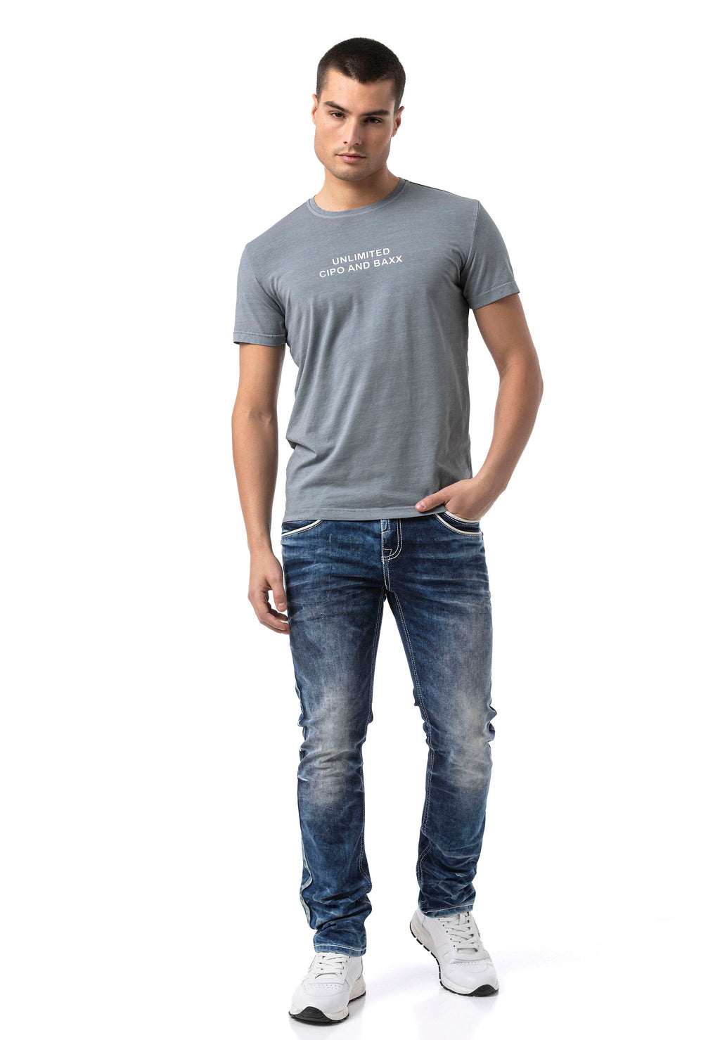 CT827 Men's Regular Fit Printed Cotton T-Shirt