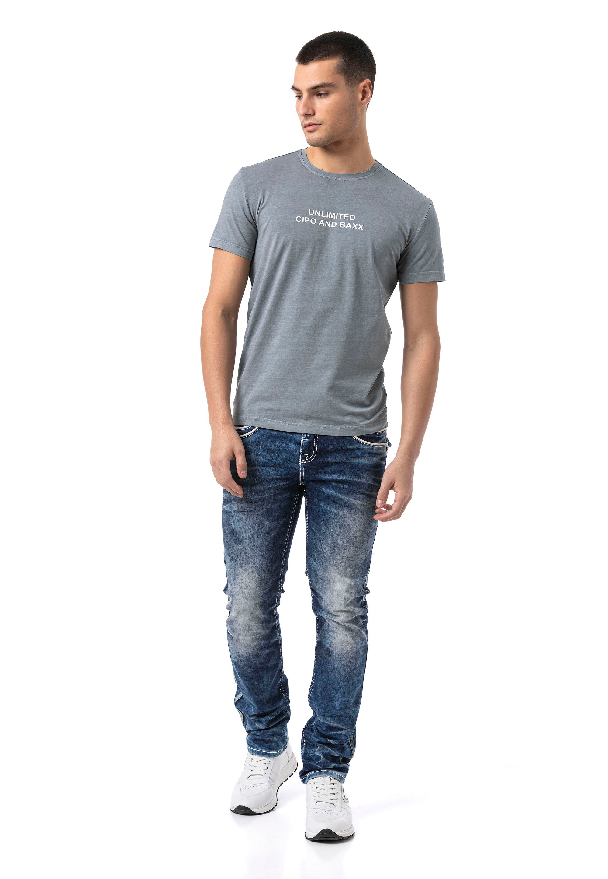 CT827 Men's Regular Fit Printed Cotton T-Shirt