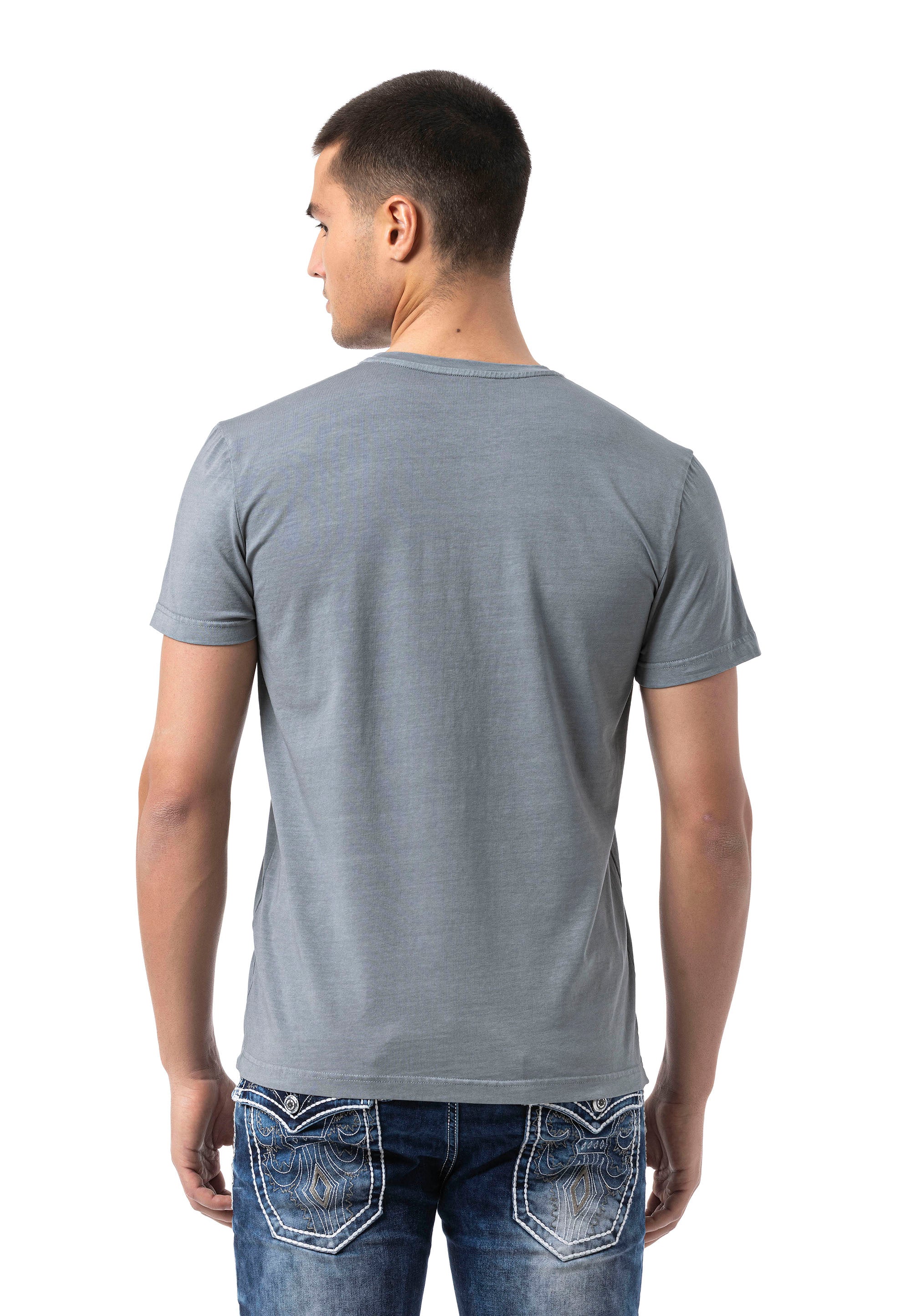 CT827 Men's Regular Fit Printed Cotton T-Shirt