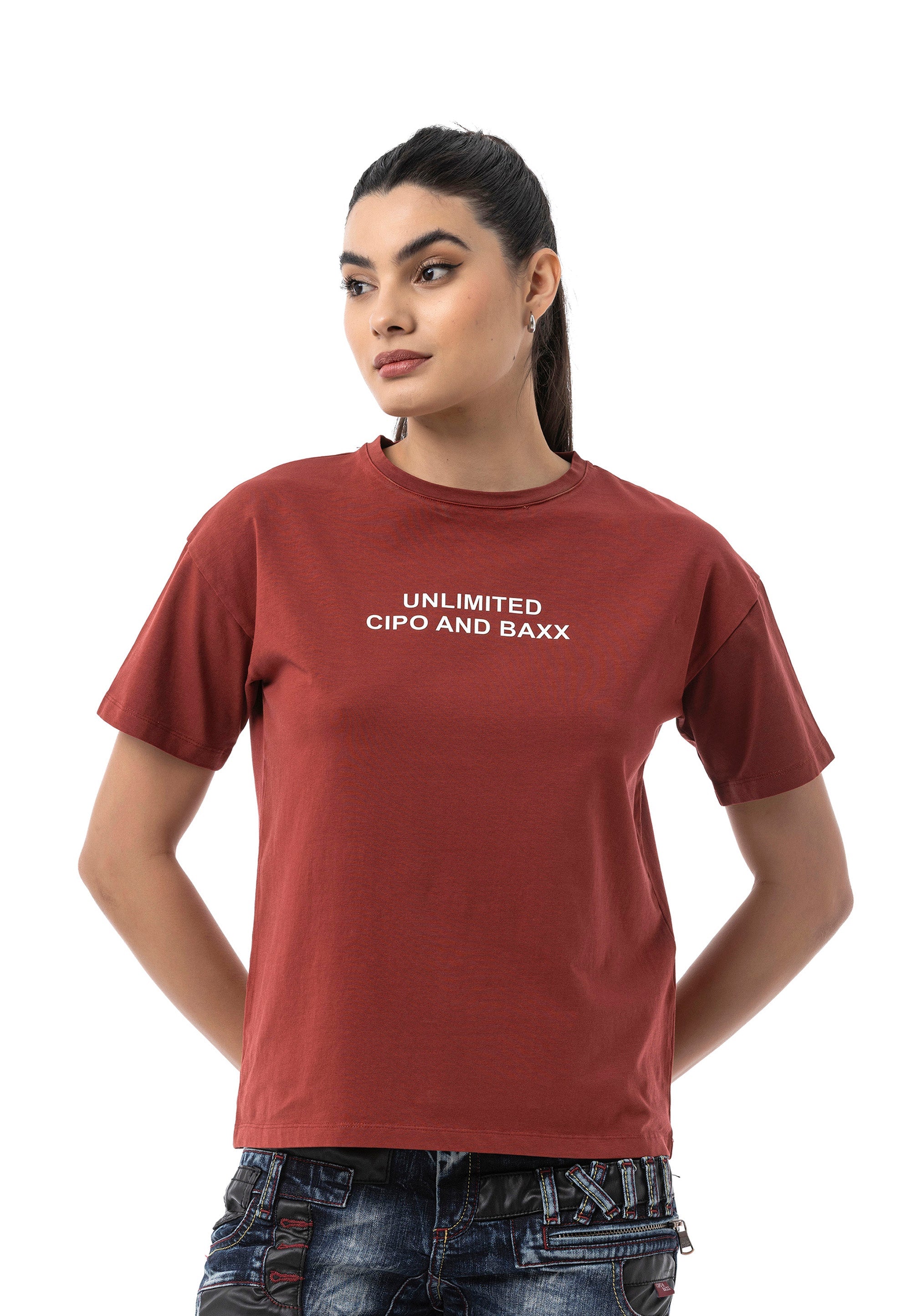 WT390 Women's Regular Fit Printed Basic T-Shirt