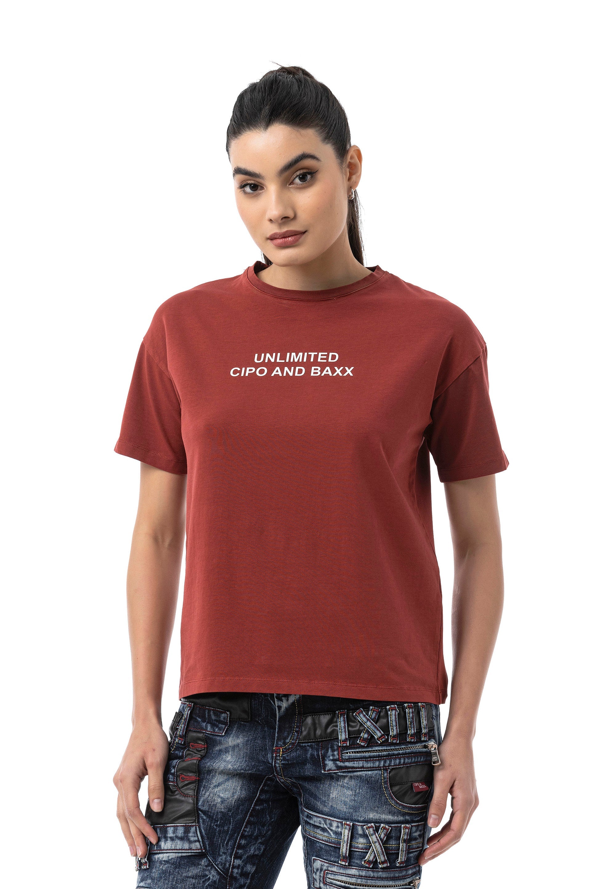 WT390 Women's Regular Fit Printed Basic T-Shirt