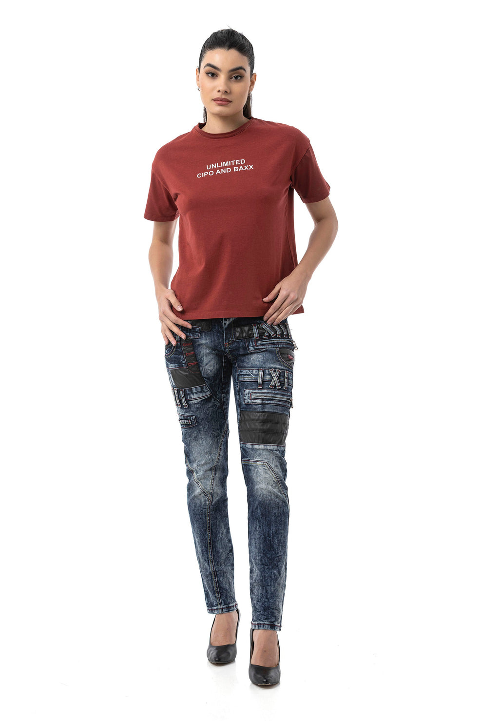 WT390 Women's Regular Fit Printed Basic T-Shirt