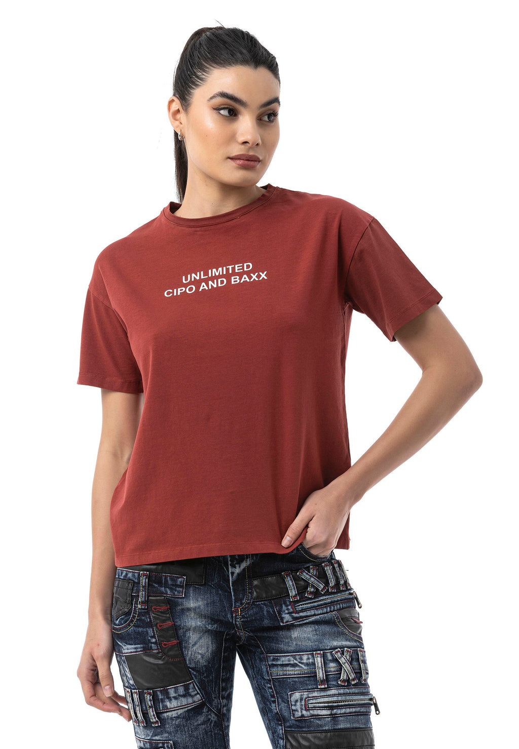 WT390 Women's Regular Fit Printed Basic T-Shirt
