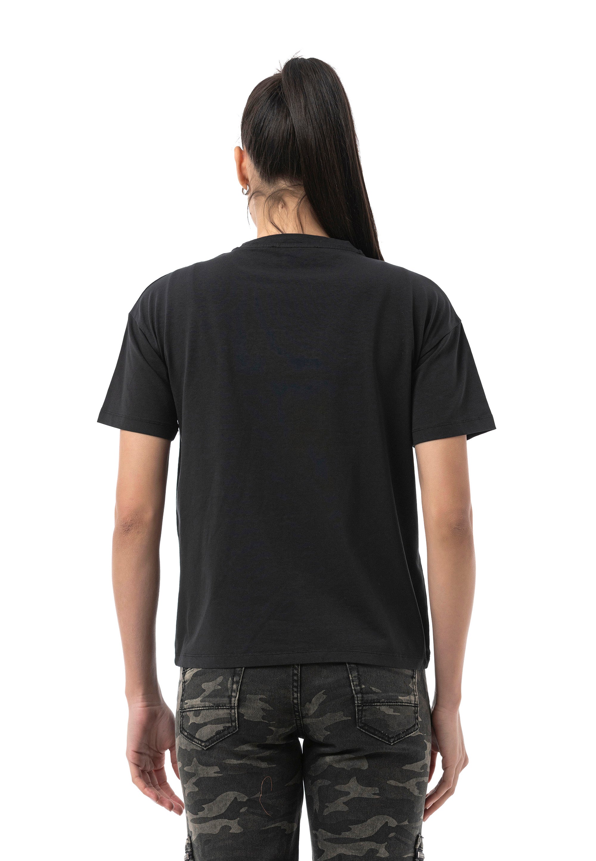 WT390 Women's Regular Fit Printed Basic T-Shirt