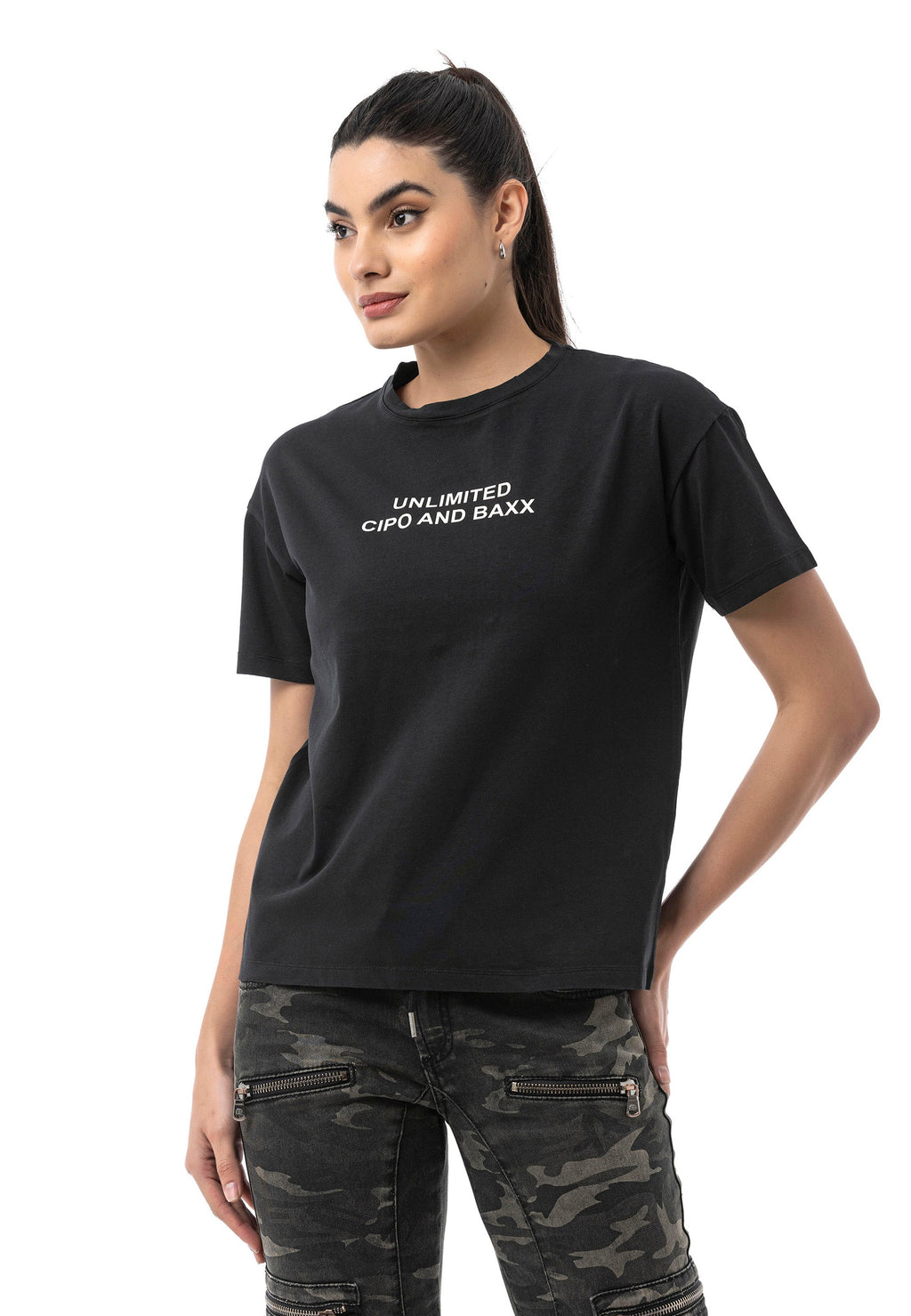 WT390 Women's Regular Fit Printed Basic T-Shirt