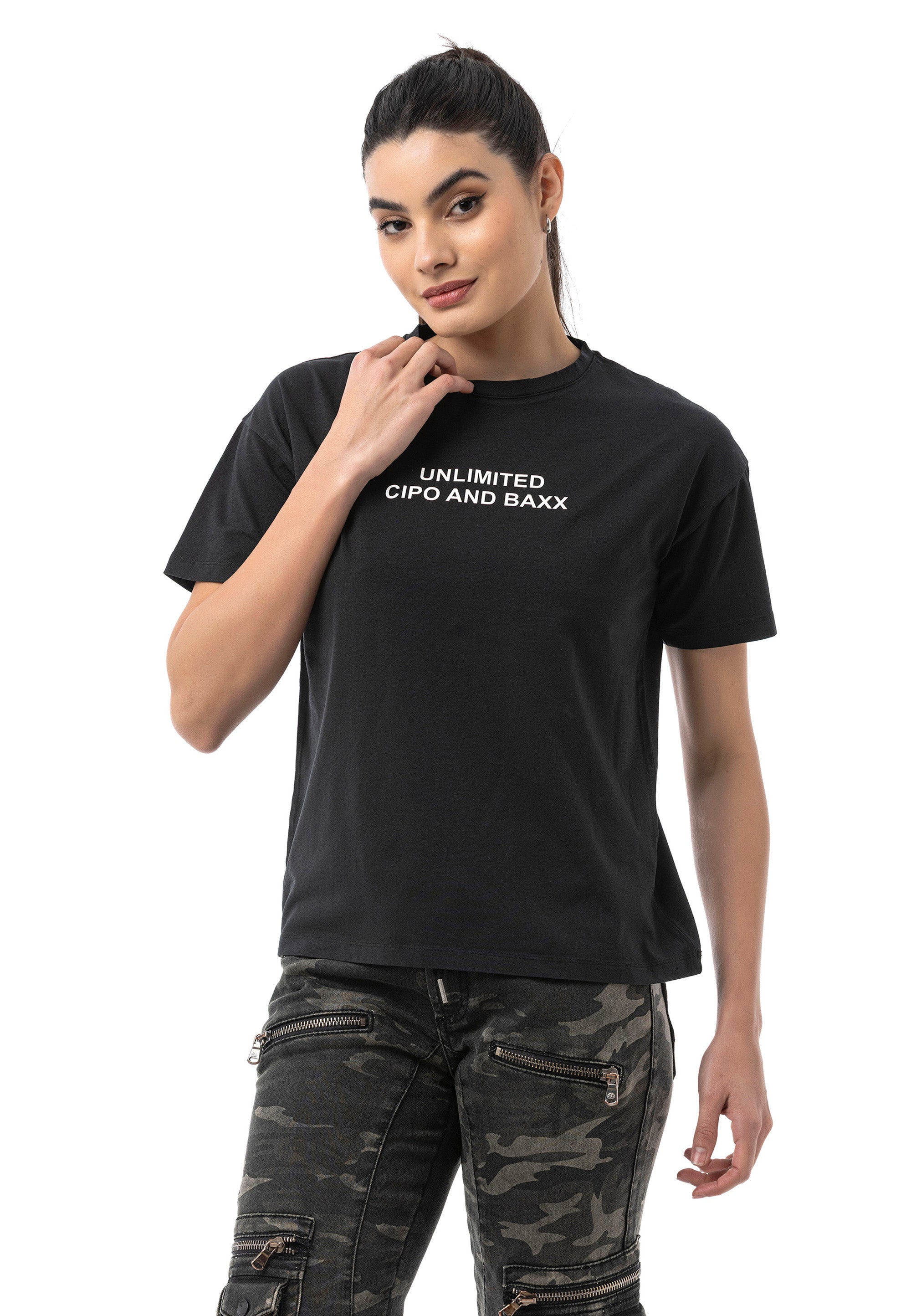 WT390 Women's Regular Fit Printed Basic T-Shirt