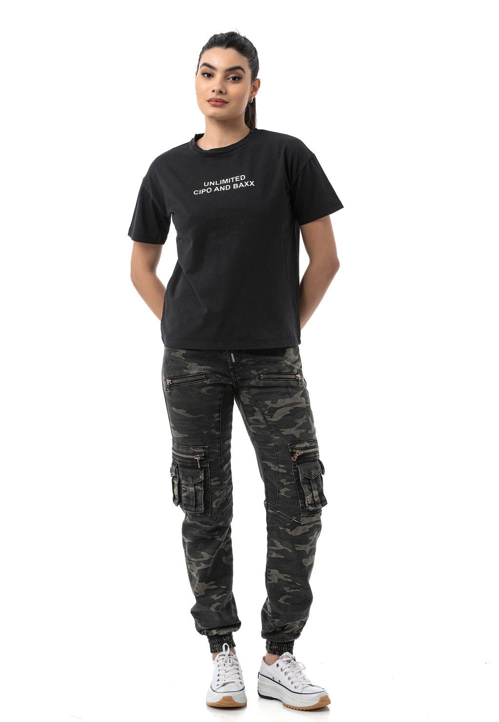WT390 Women's Regular Fit Printed Basic T-Shirt