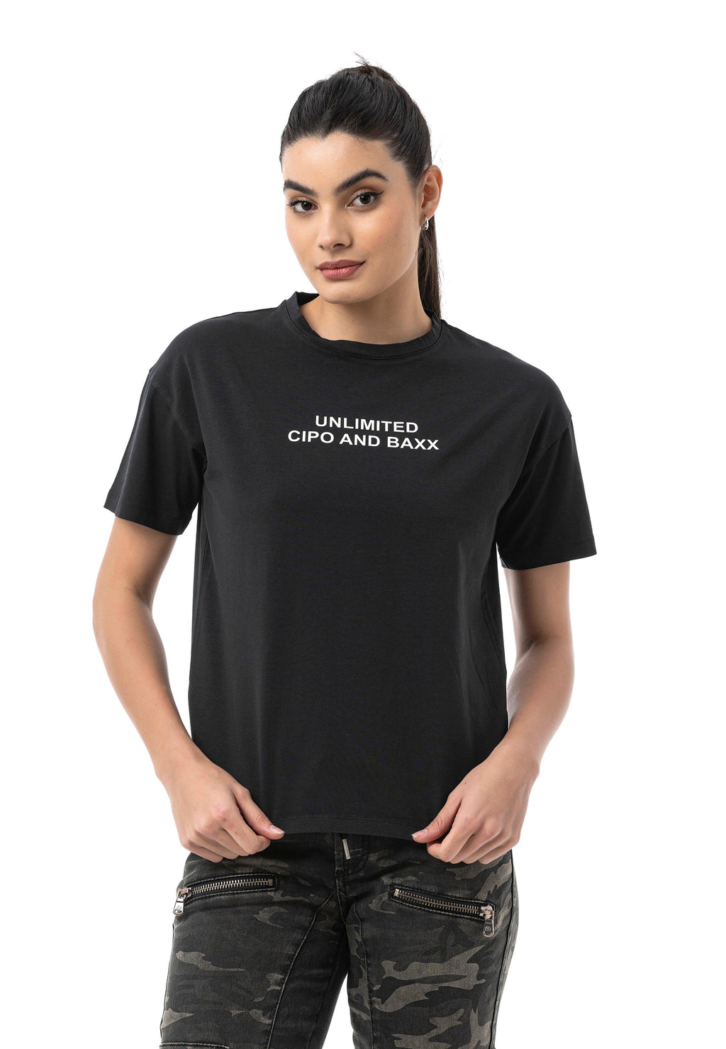 WT390 Women's Regular Fit Printed Basic T-Shirt