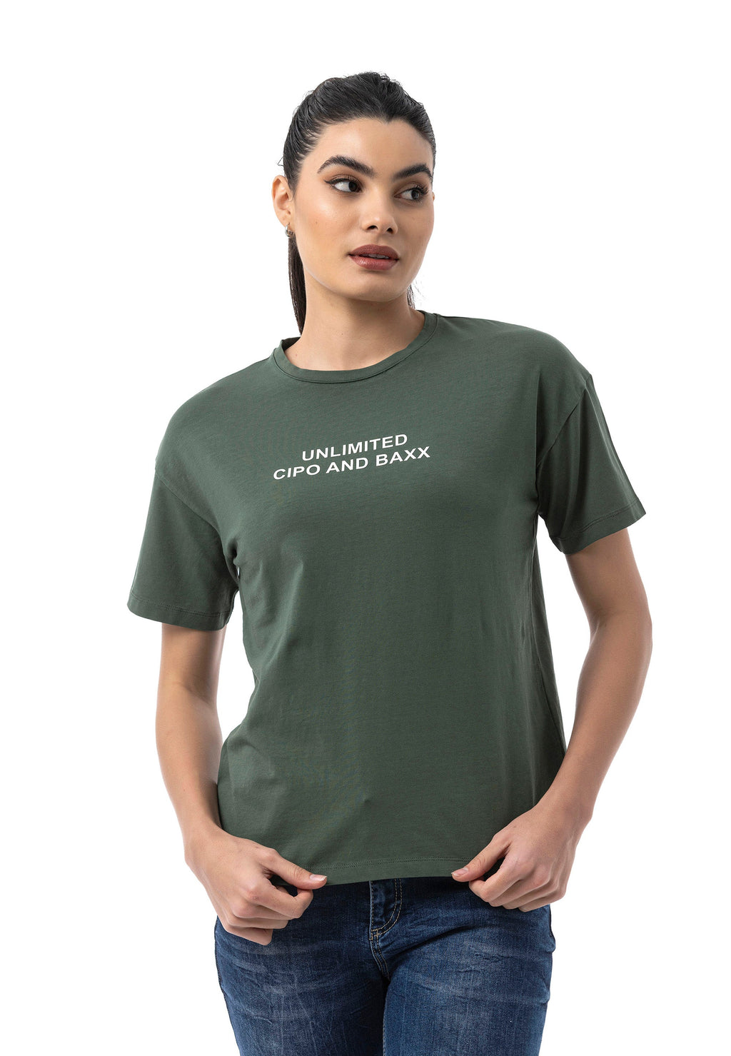 WT390 Women's Regular Fit Printed Basic T-Shirt