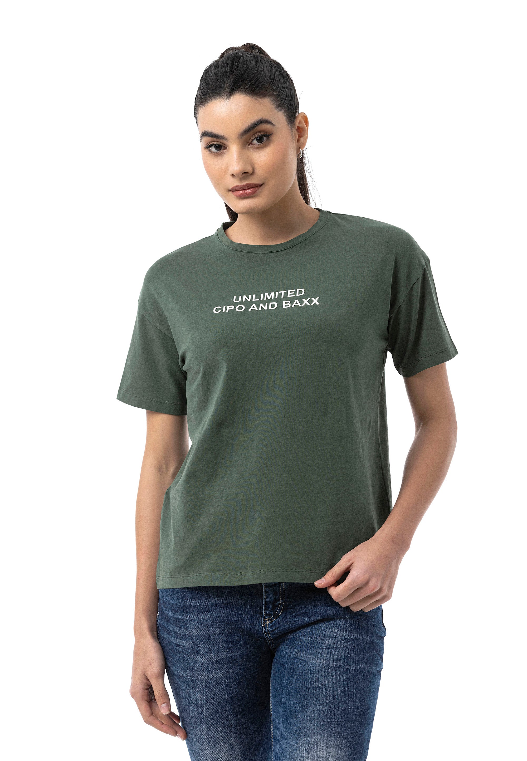 WT390 Women's Regular Fit Printed Basic T-Shirt