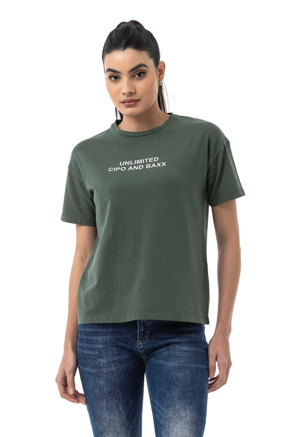 WT390 Women's Regular Fit Printed Basic T-Shirt