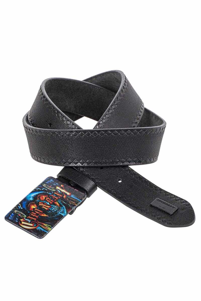 CG205 Printed Metal Buckle Leather Belt